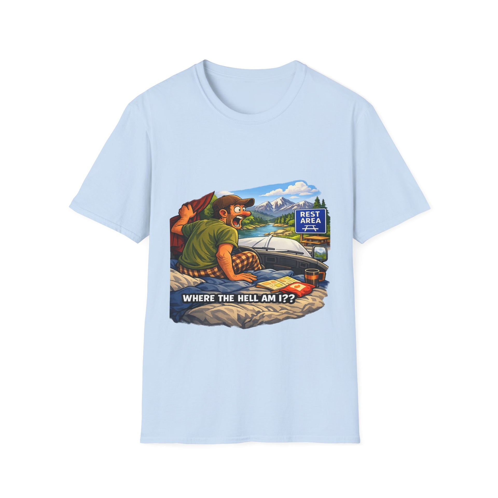 T-Shirt — "Where the Hell Am I?" Road Trip Scenic Graphic Tee