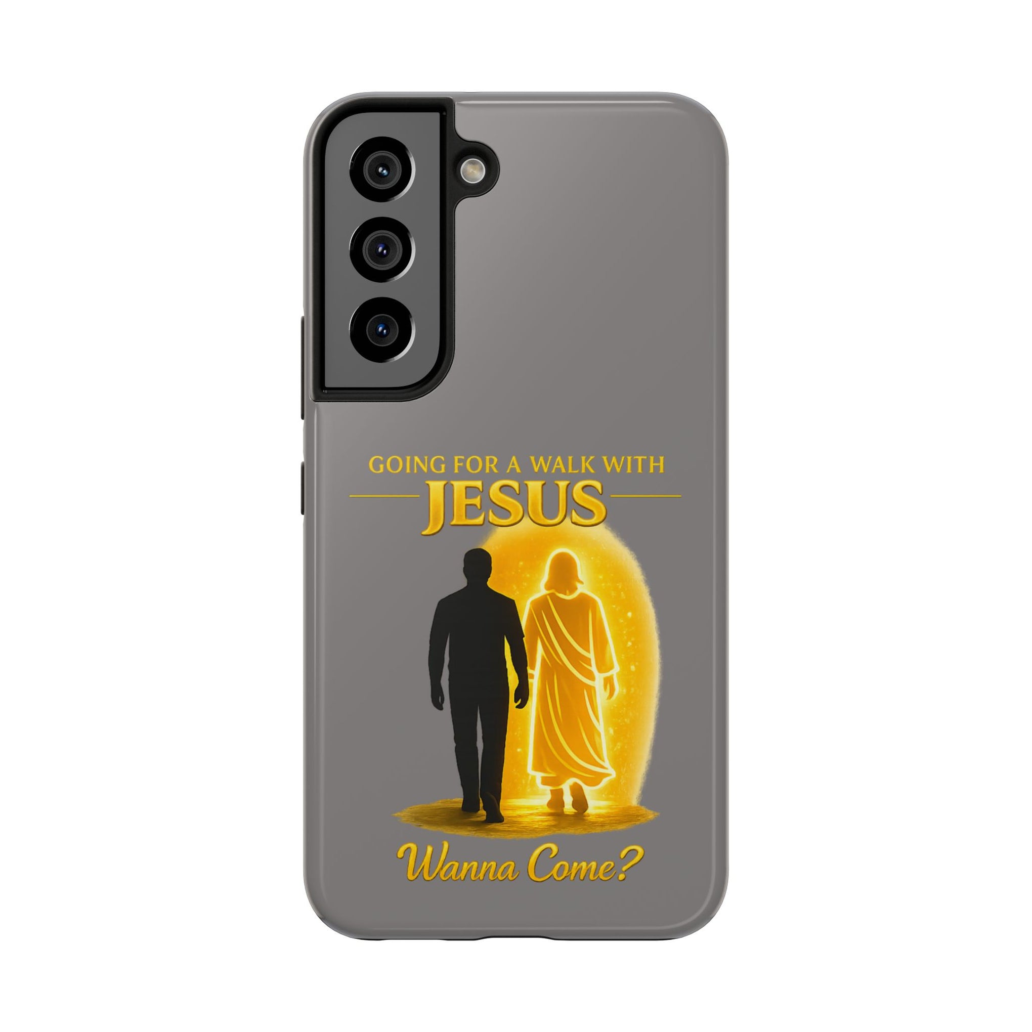 Tough Phone Case — "Going for a Walk with Jesus, Wanna Come?" Christian iPhone Case