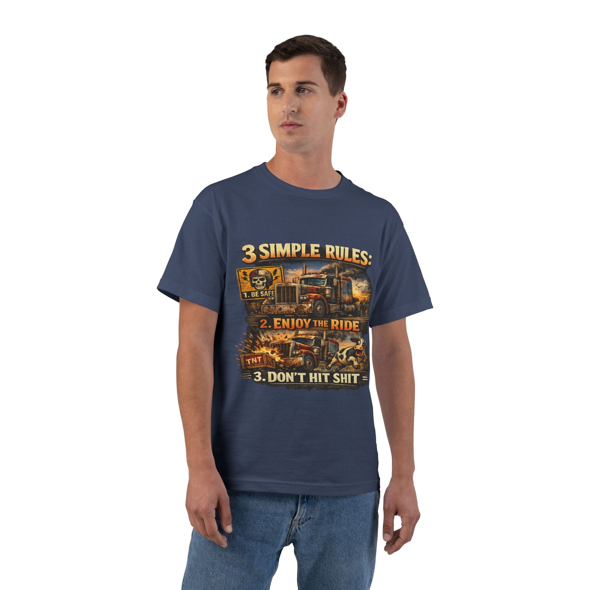Big an Tall Graphic T-Shirt — "3 Simple Rules: Enjoy the Ride"