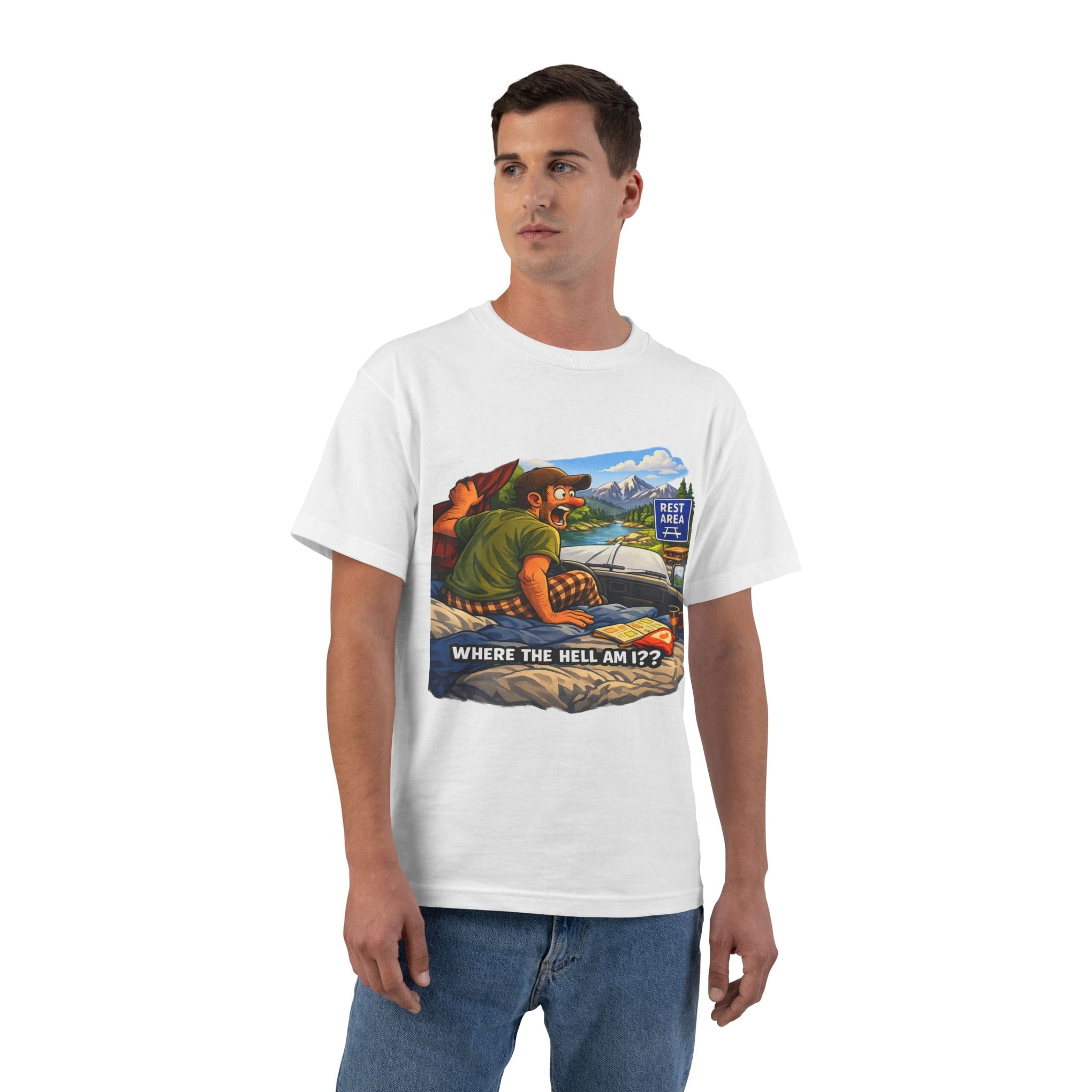 Big an Tall Graphic T-Shirt — "Where the Hell Am I??" Adventure Tee