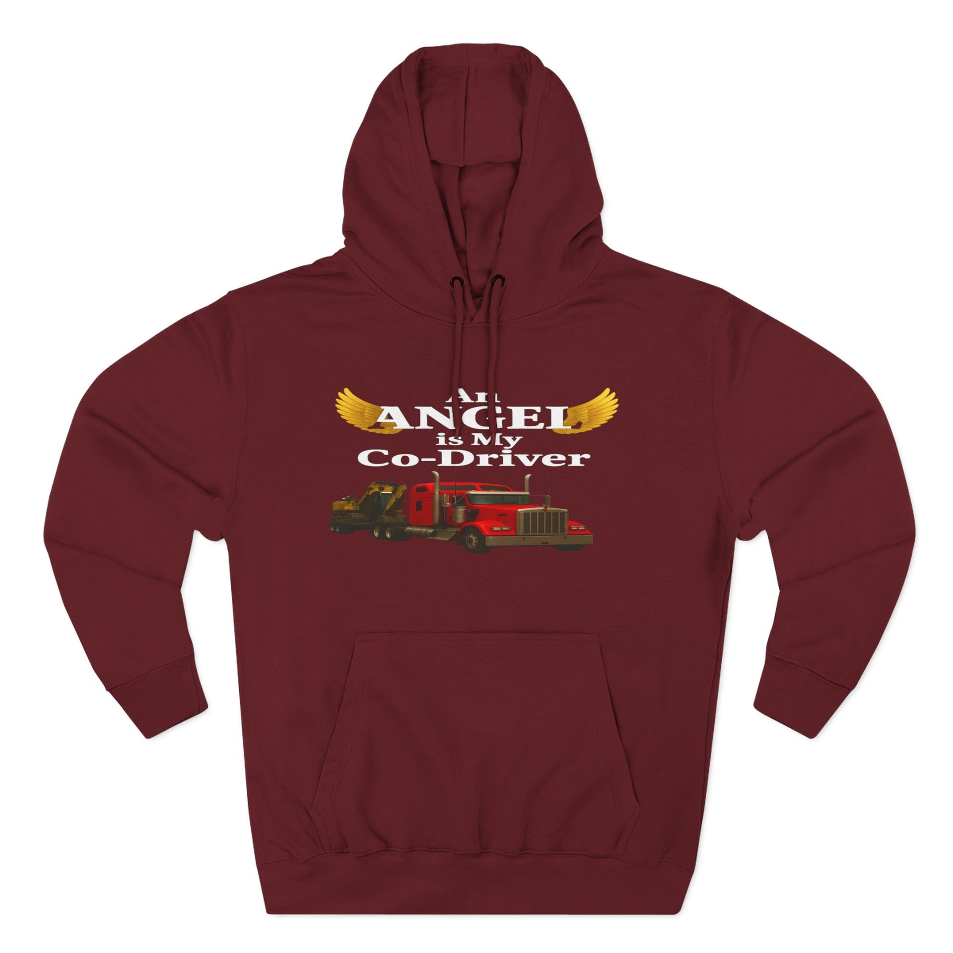 Flatbed "Angel is my co-driver" Three-Panel Fleece Hoodie