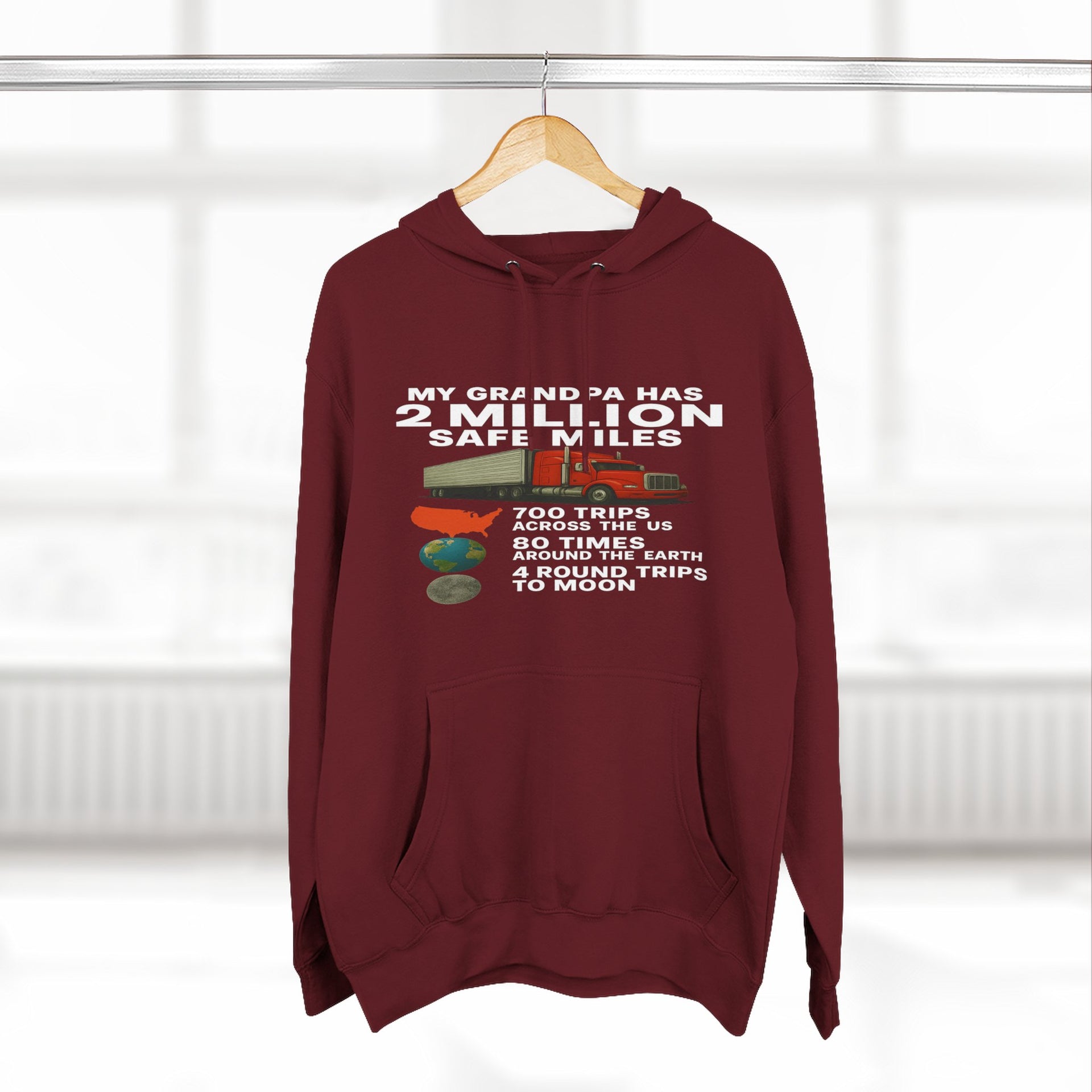 Grampa 2 Million Safe Miles Three-Panel Fleece Hoodie