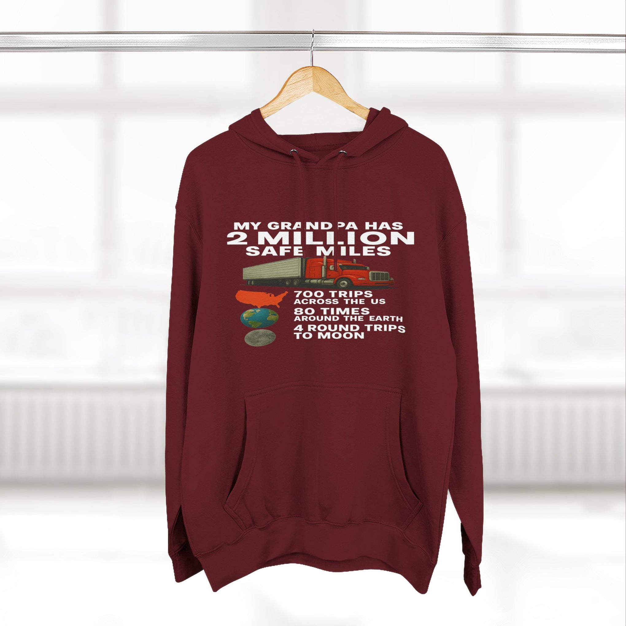 Grampa 2 Million Safe Miles Three-Panel Fleece Hoodie