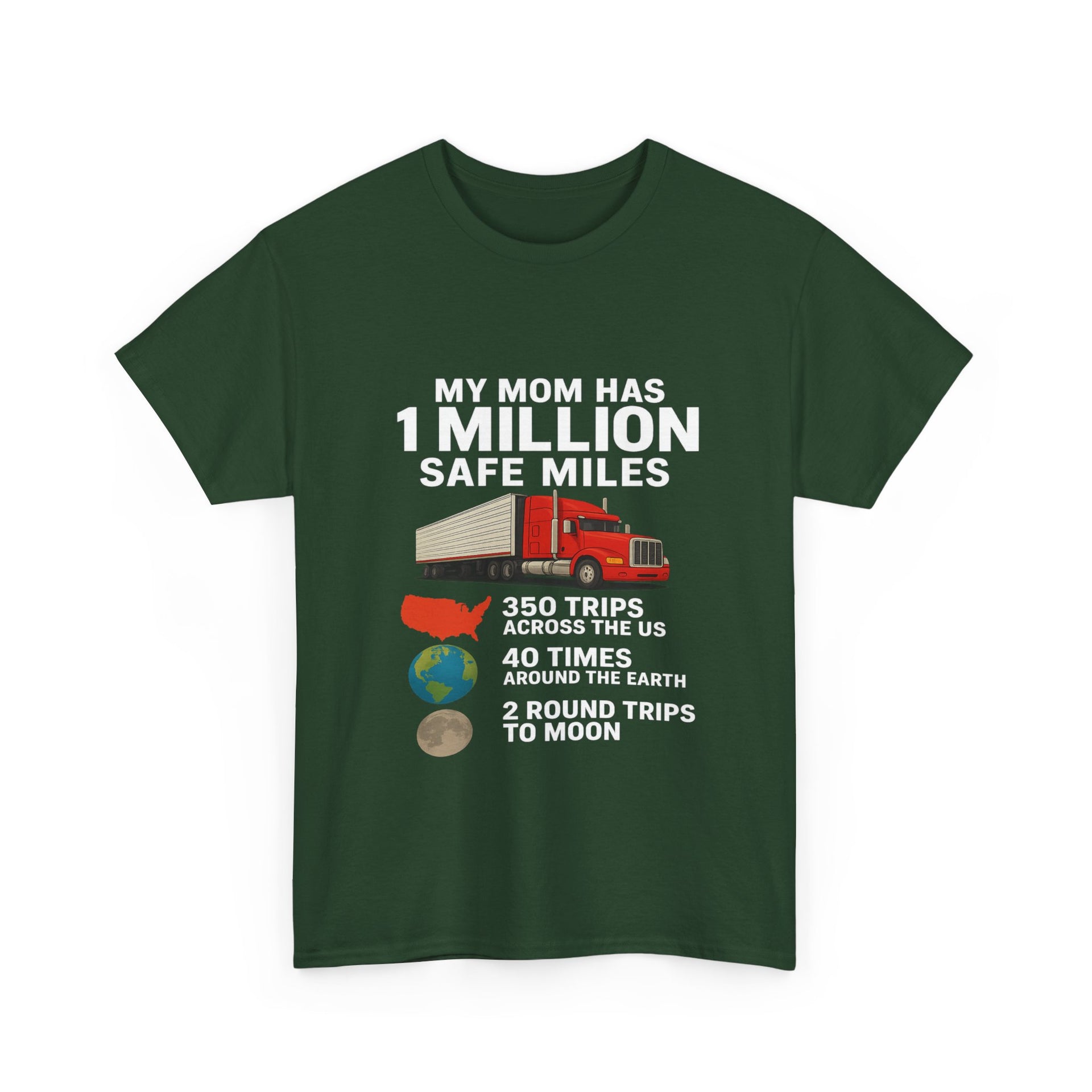 My Mom has 1 million safe miles Unisex Heavy Cotton Tee