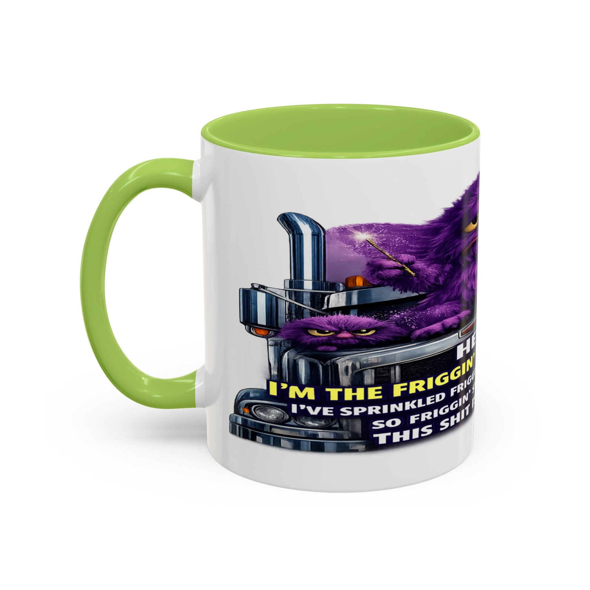 Purple Grumpy Monster Coffee Mug – Funny Truck Driver Gift (11oz & 15oz)
