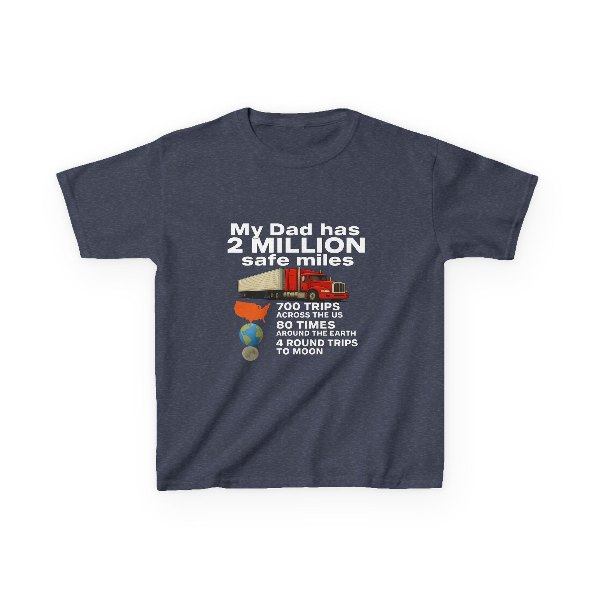 Kids Tee — "My Dad Has 2 Million Safe Miles" Funny Road Trip Travel Shirt