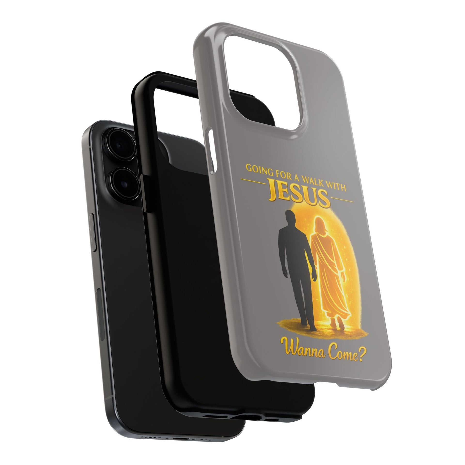 Tough Phone Case — "Going for a Walk with Jesus, Wanna Come?" Christian iPhone Case
