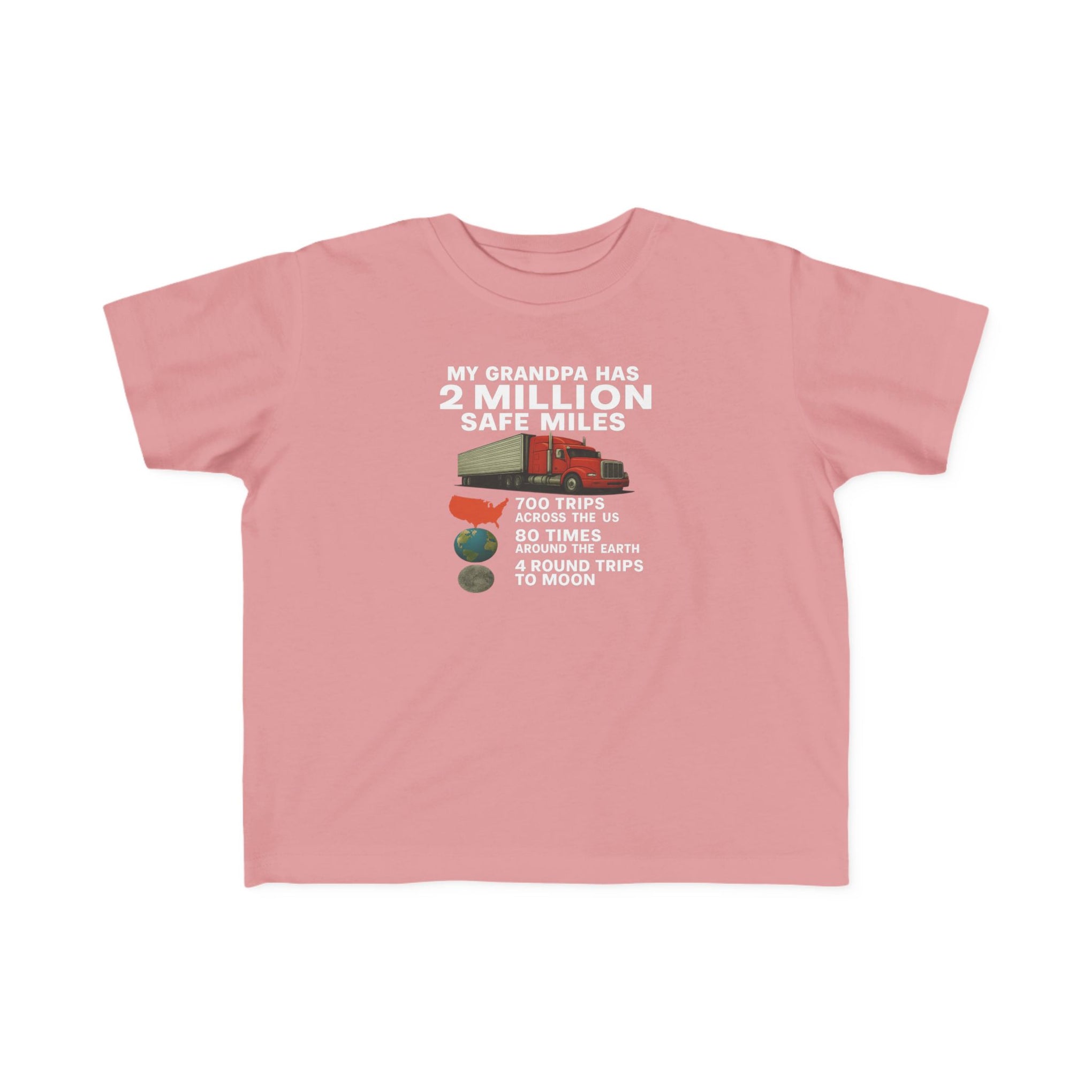 My Grampa has 2 million safe miles— Cute Red Semi Truck Design for Little Kids