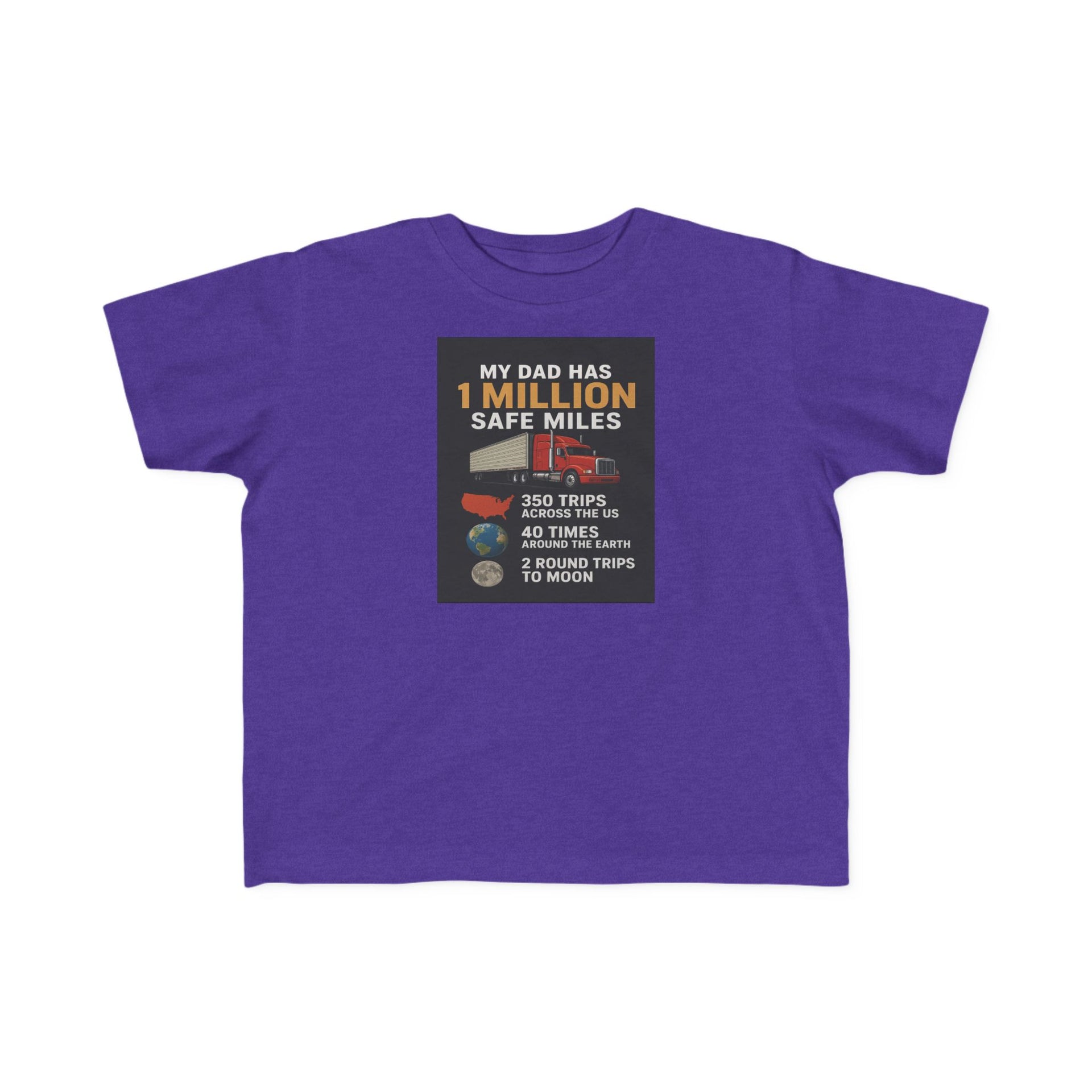 Toddler Tee – “My Dad Has 1 Million Safe Miles” Funny Kids' Aviation Shirt