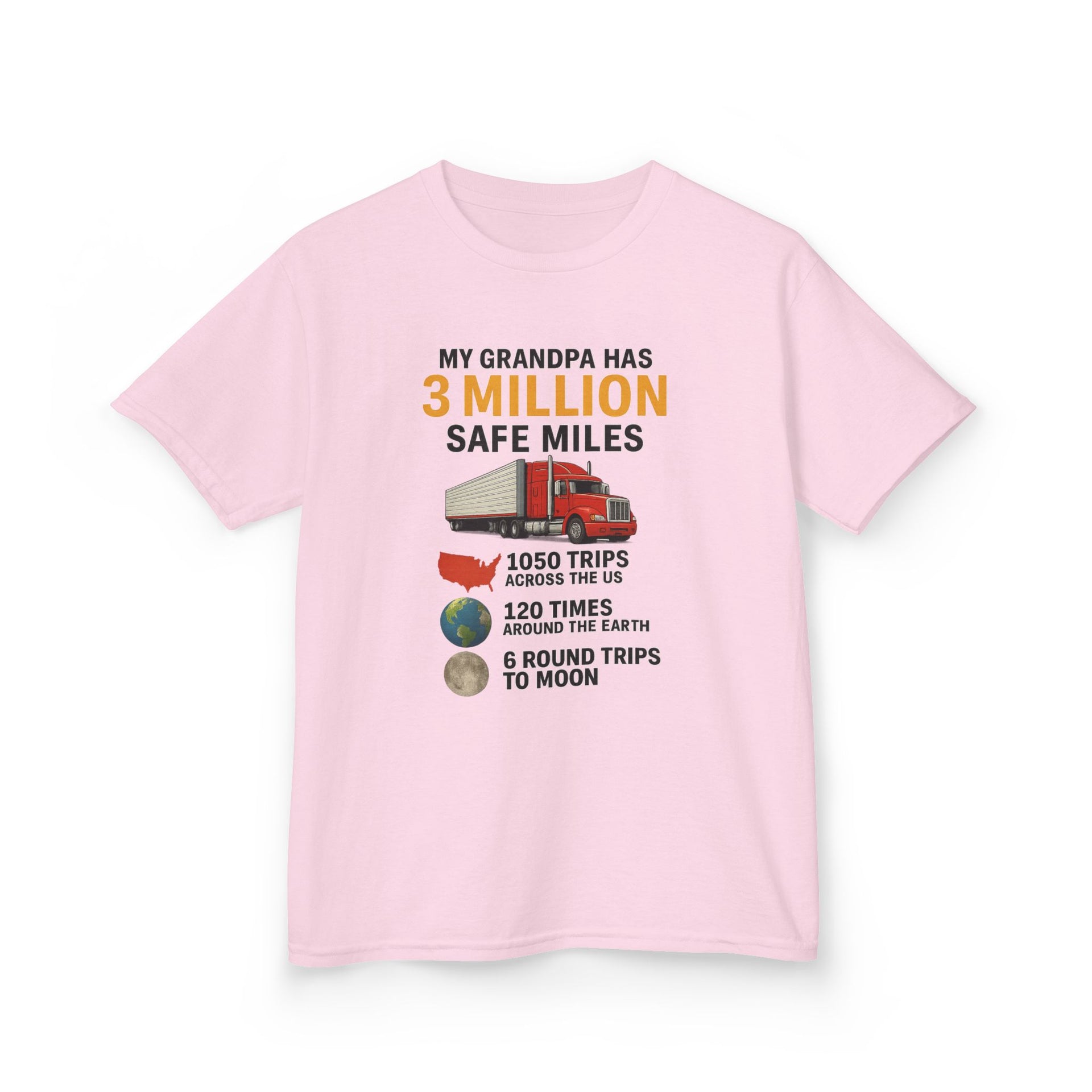 Kids Tee — “My Grandpa Has 3 Million Safe Miles” Graphic Shirt