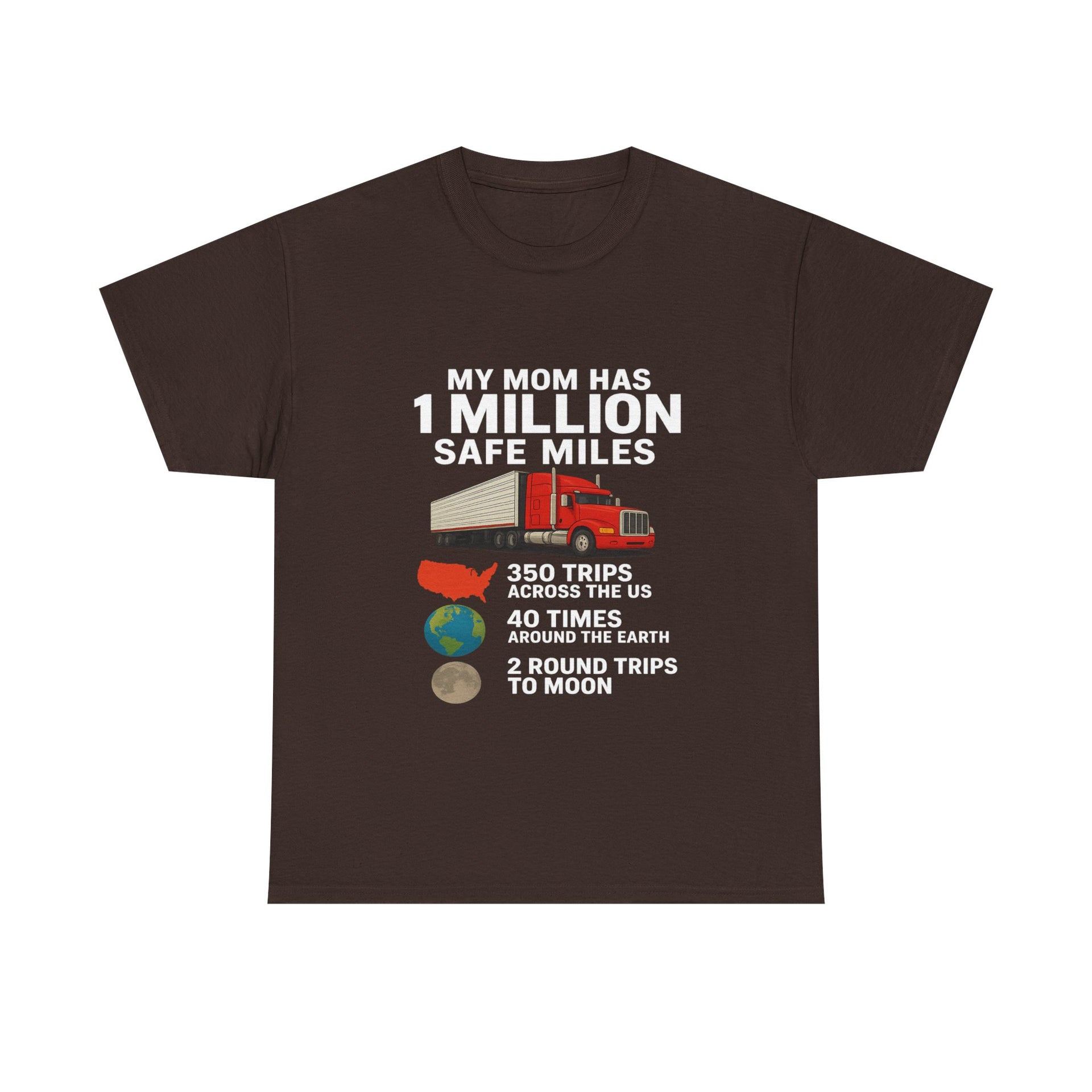 My Mom has 1 million safe miles Unisex Heavy Cotton Tee