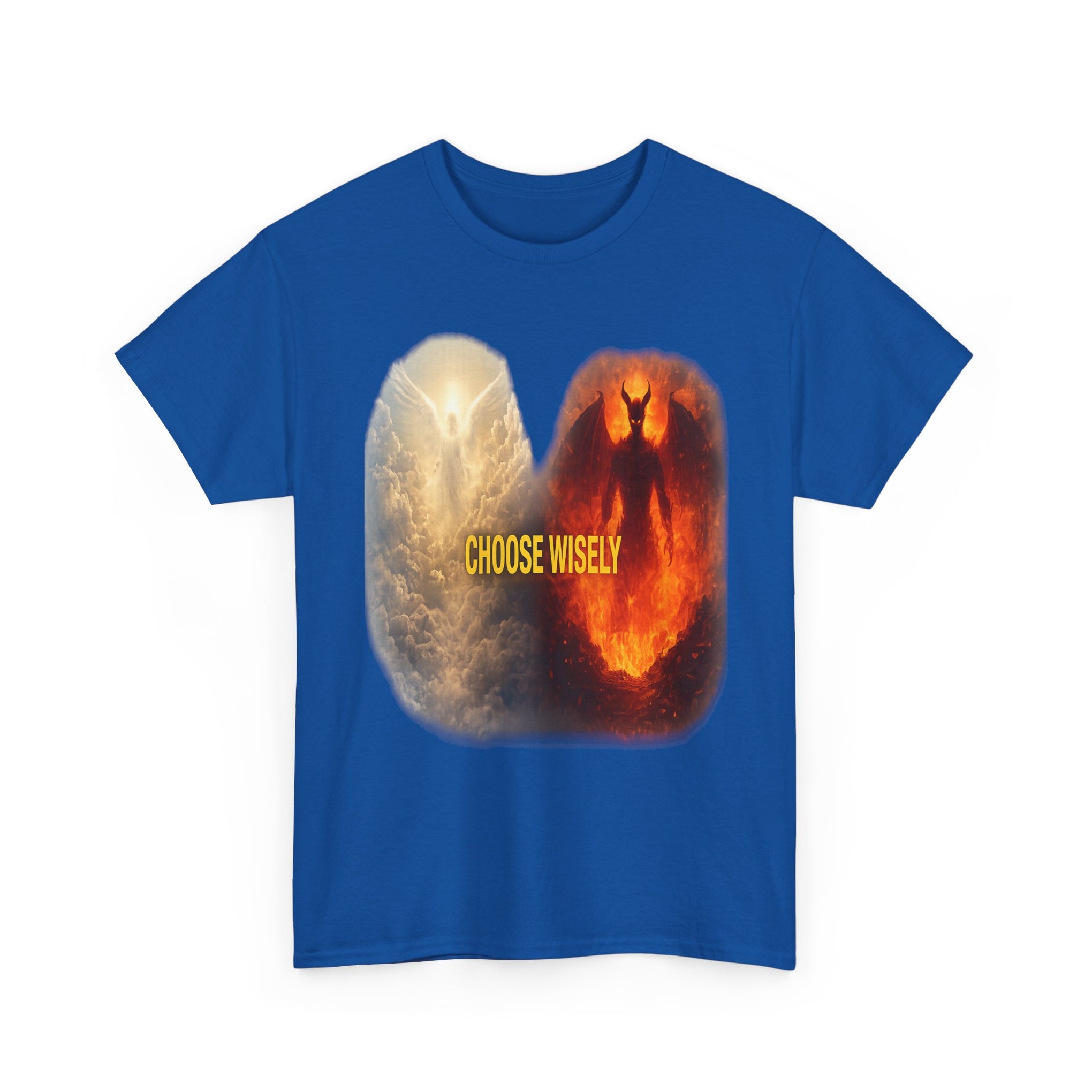 Choose Wisely Tee — Angel vs Demon Graphic T-Shirt