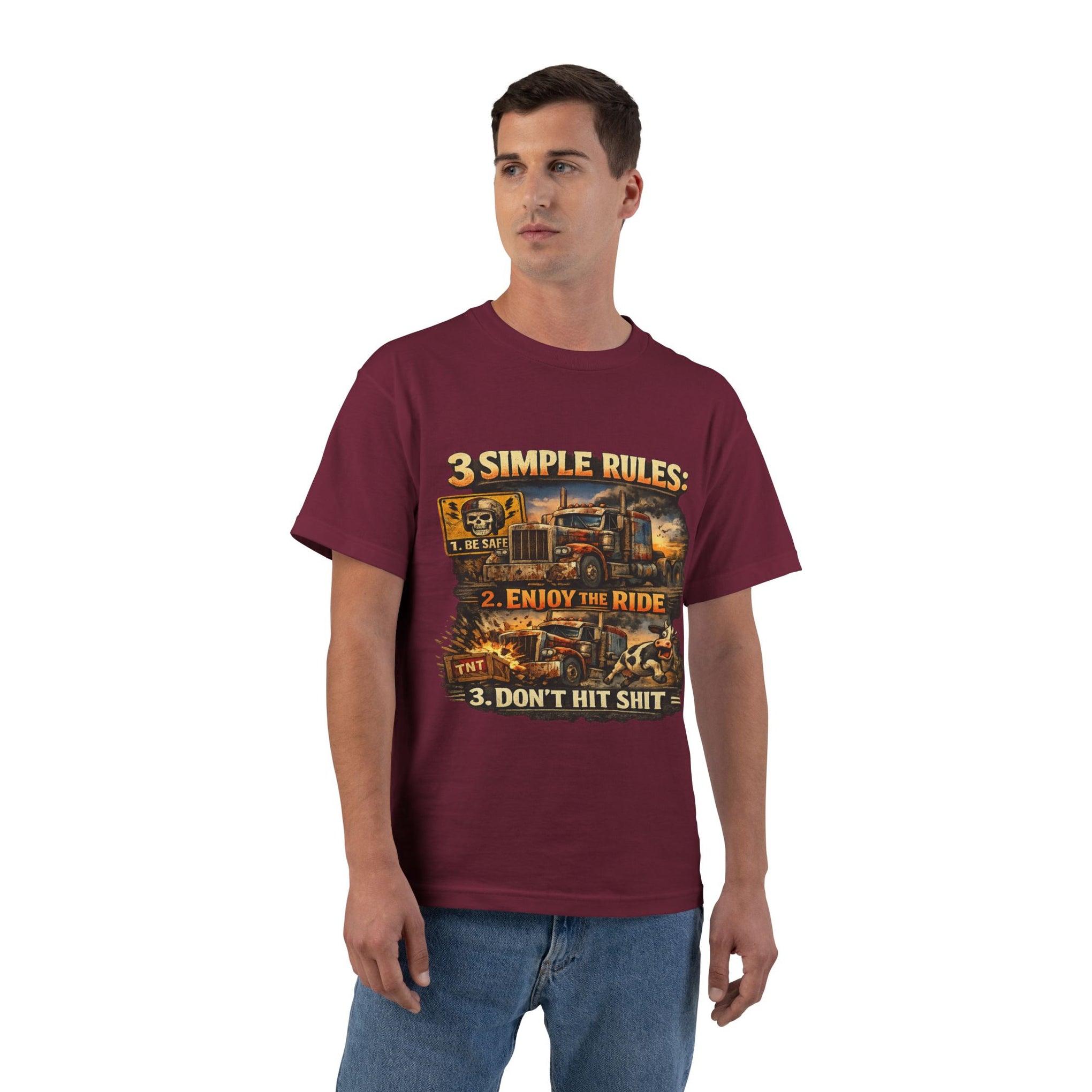 Big an Tall Graphic T-Shirt — "3 Simple Rules: Enjoy the Ride"