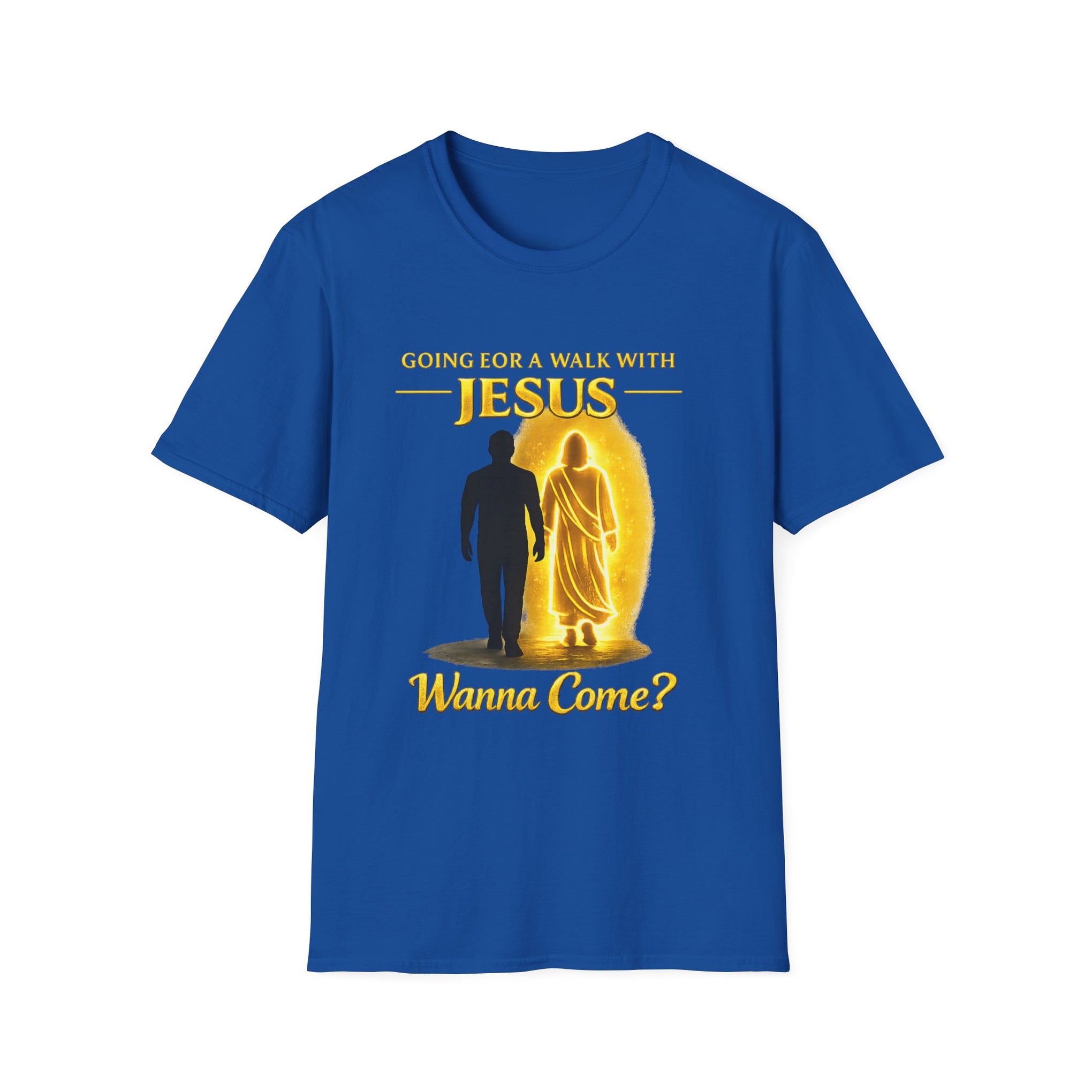 Going for a walk with Jesus T-Shirt – "Wanna Come?" Christian Faith Graphic Tee