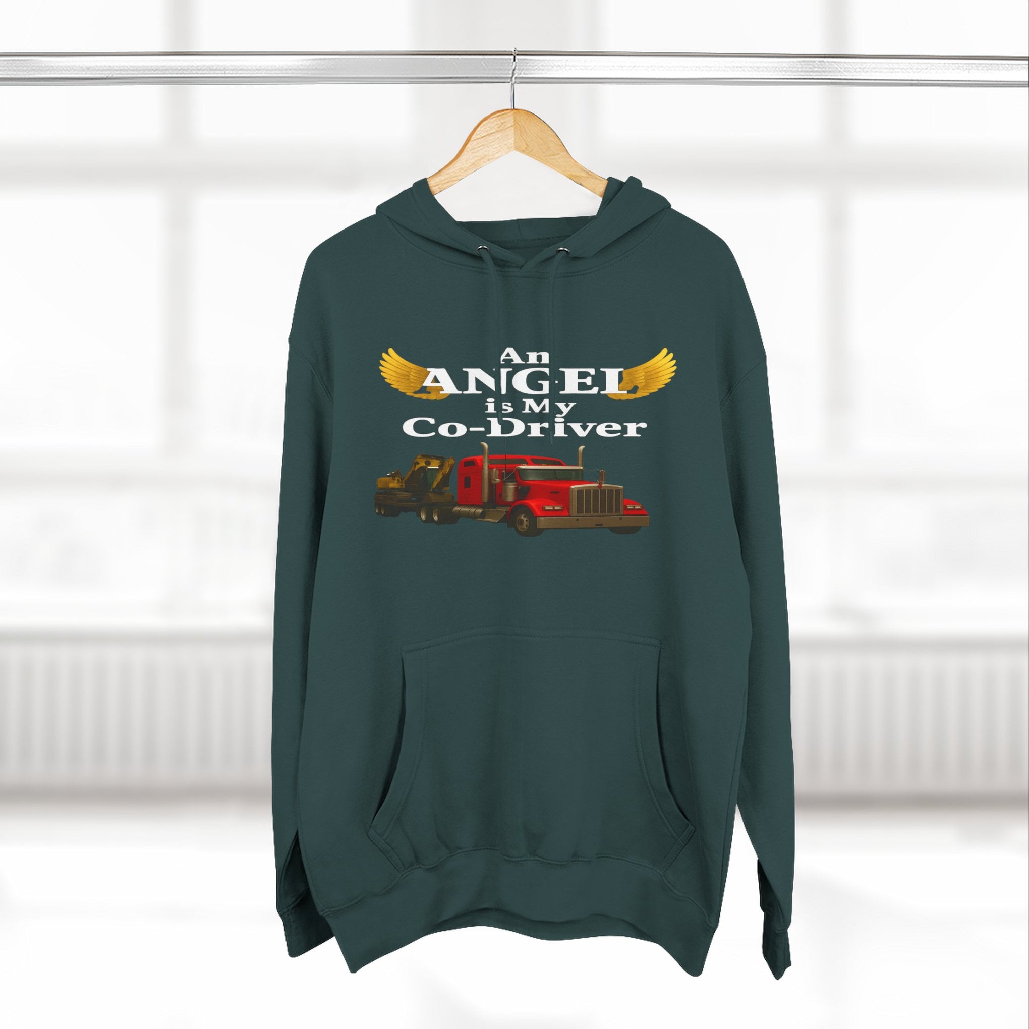 Flatbed "Angel is my co-driver" Three-Panel Fleece Hoodie