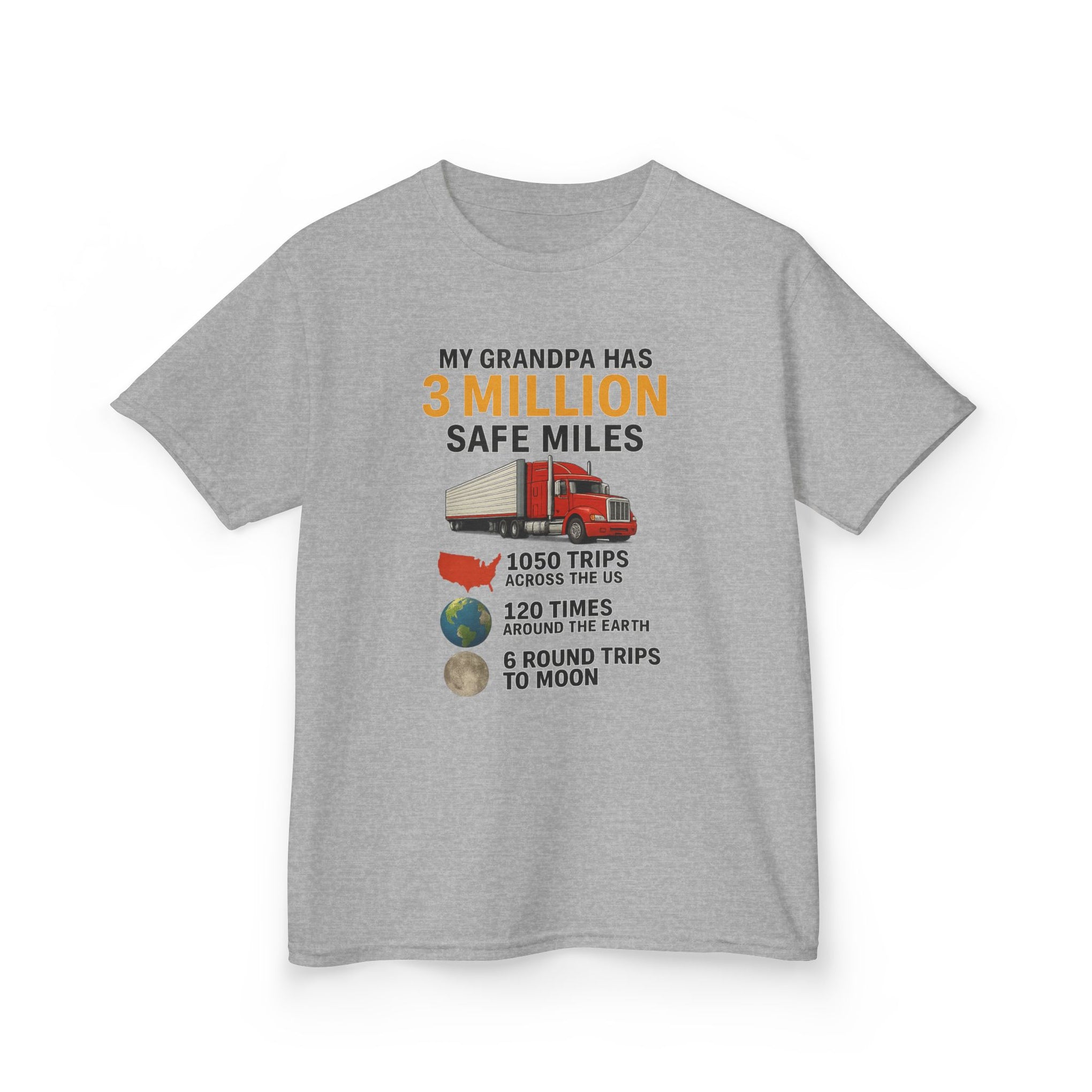 Kids Tee — “My Grandpa Has 3 Million Safe Miles” Graphic Shirt