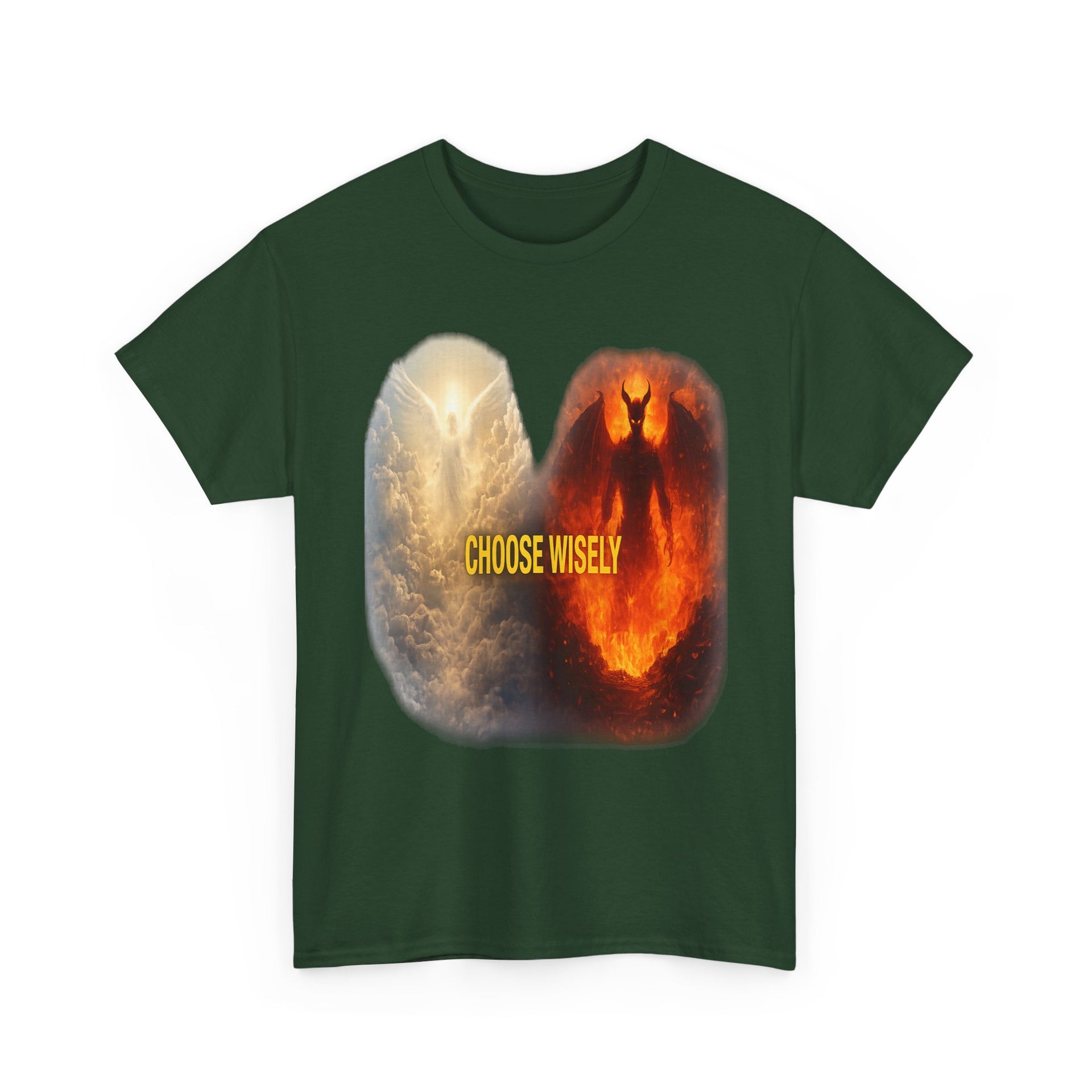Choose Wisely Tee — Angel vs Demon Graphic T-Shirt