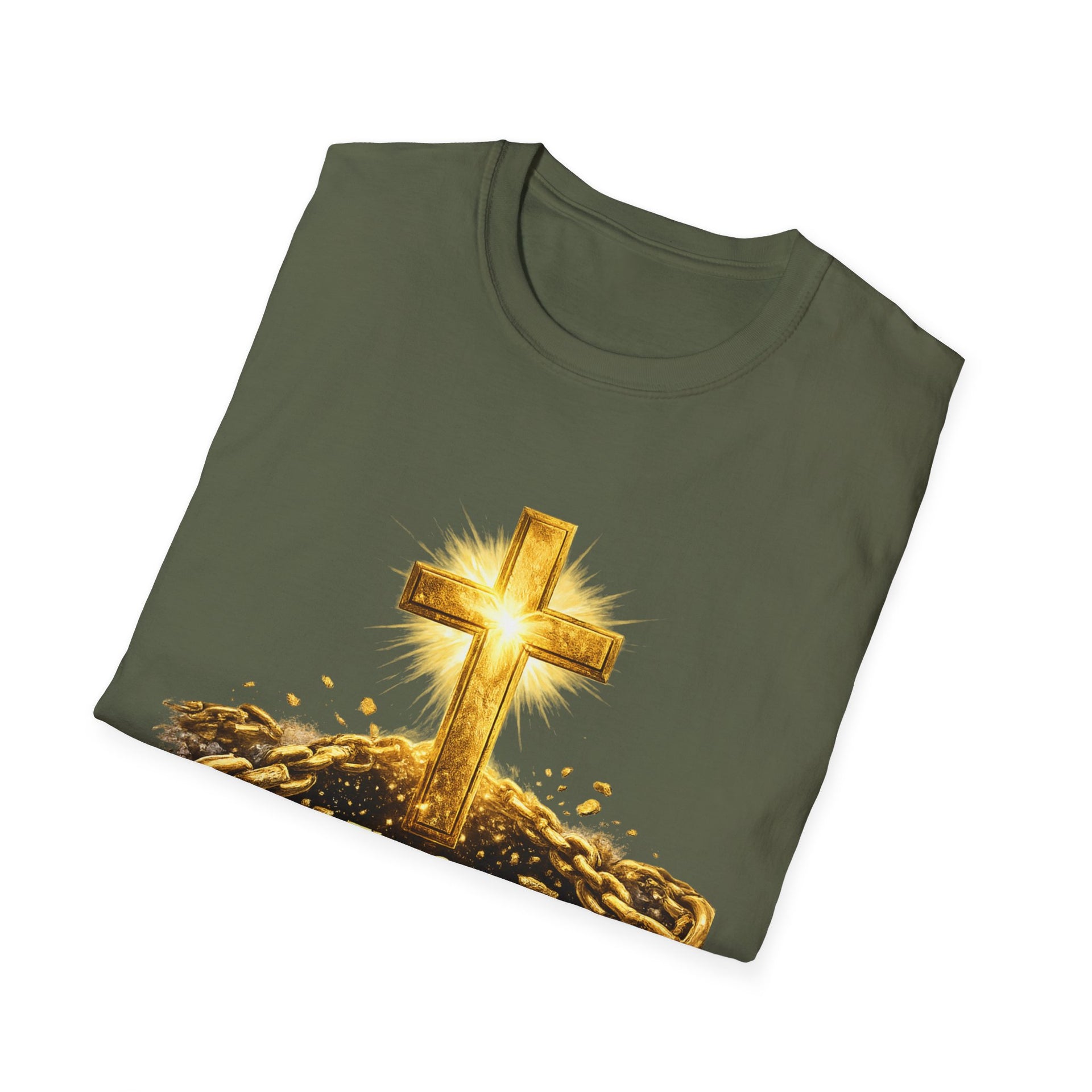 Chain Breaker Cross T-Shirt — "The One True Chain Breaker" Christian Faith Tee