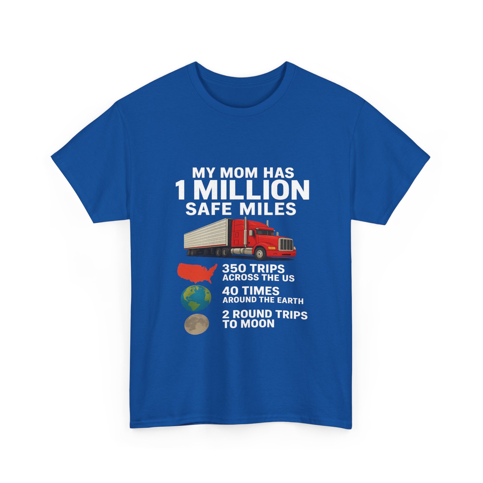 My Mom has 1 million safe miles Unisex Heavy Cotton Tee