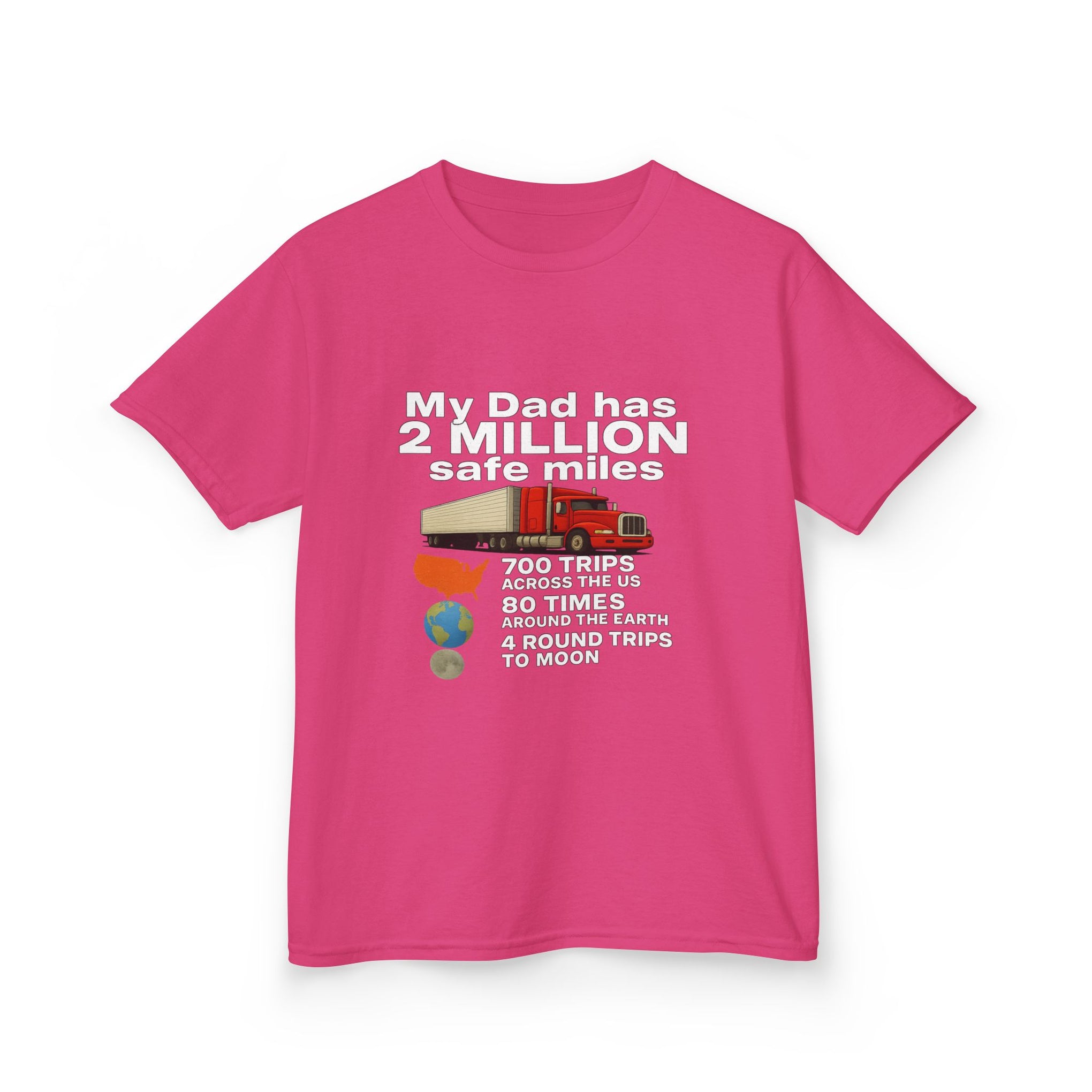 Kids Tee — "My Dad Has 2 Million Safe Miles" Funny Road Trip Travel Shirt