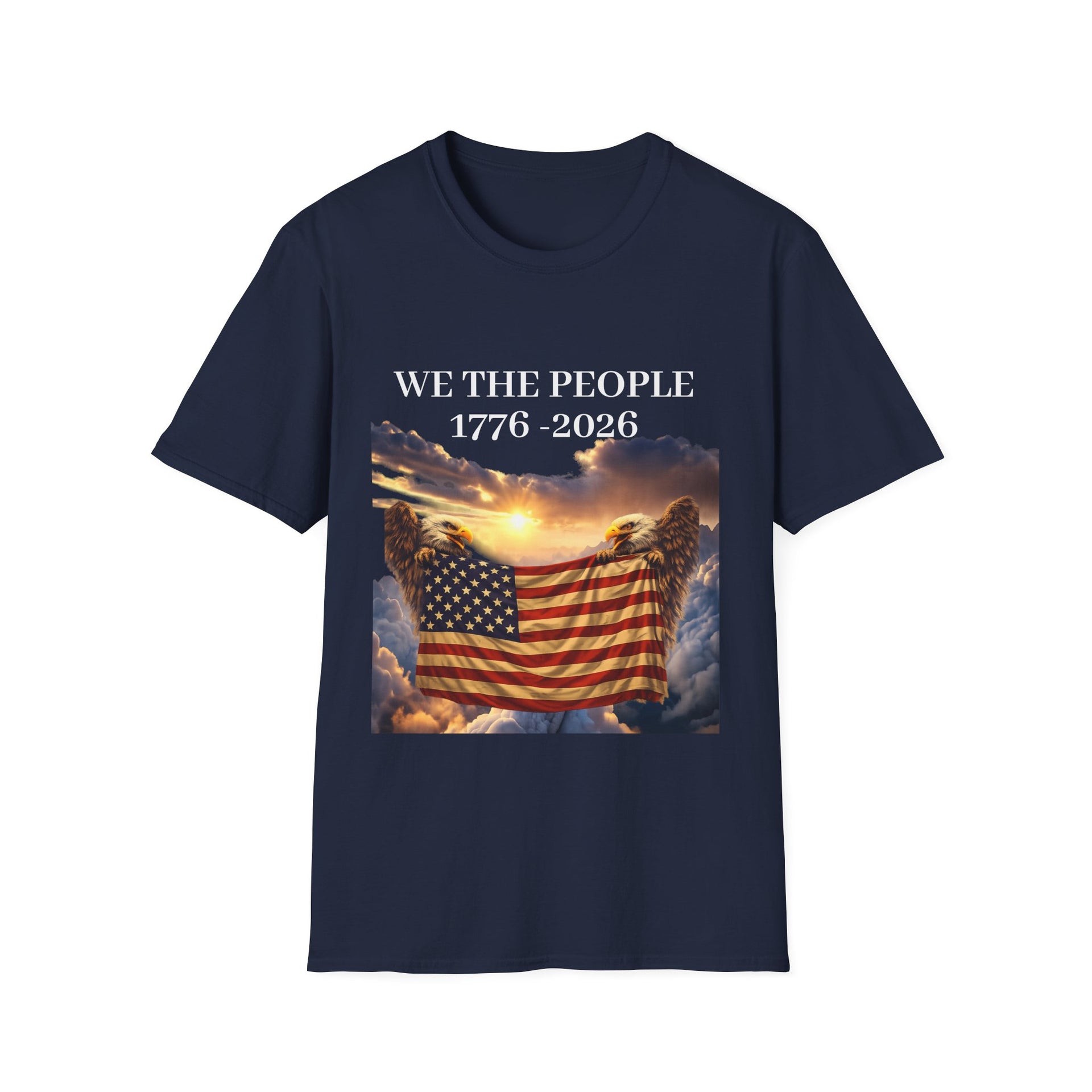 Patriotic "We the People 1776-2026" T-Shirt — American Flag & Constitution Tee for Independence Day