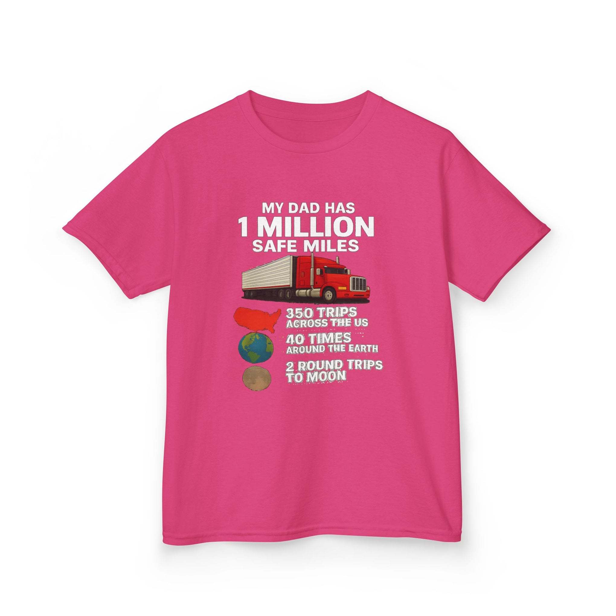 Kids Trucker Tee — 'My Dad Has A Million Safe Miles Graphic Shirt