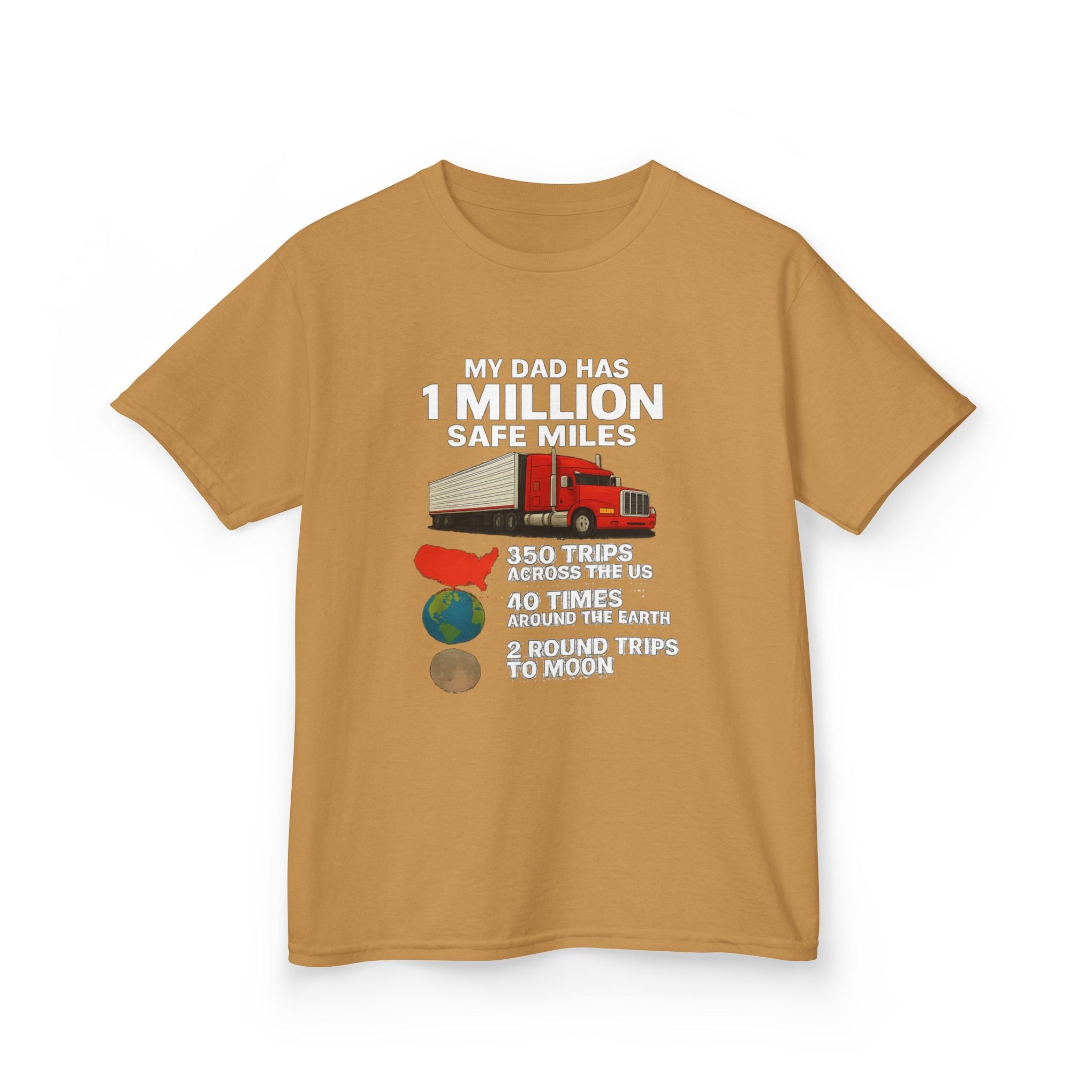 Kids Trucker Tee — 'My Dad Has A Million Safe Miles Graphic Shirt