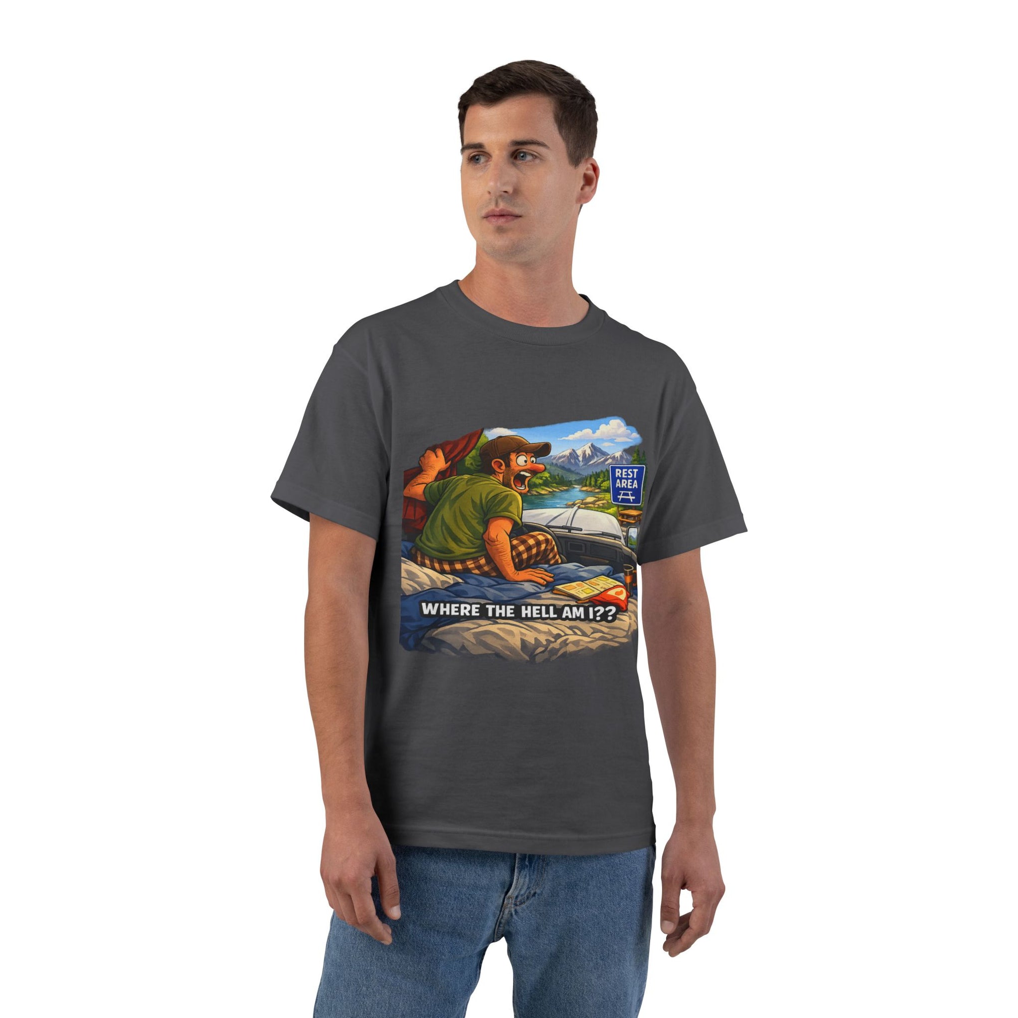 Big an Tall Graphic T-Shirt — "Where the Hell Am I??" Adventure Tee