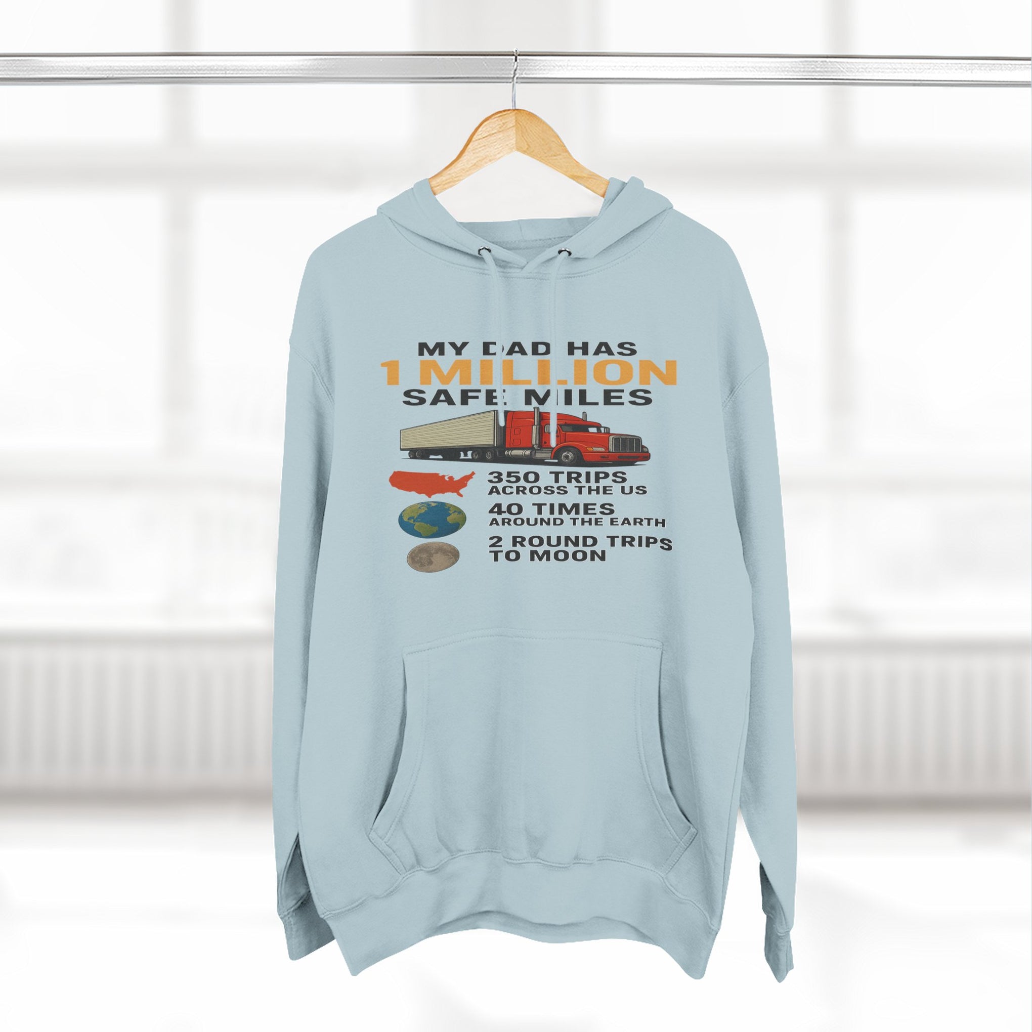 My Dad Has 1 Million Safe Miles Three-Panel Fleece Hoodie