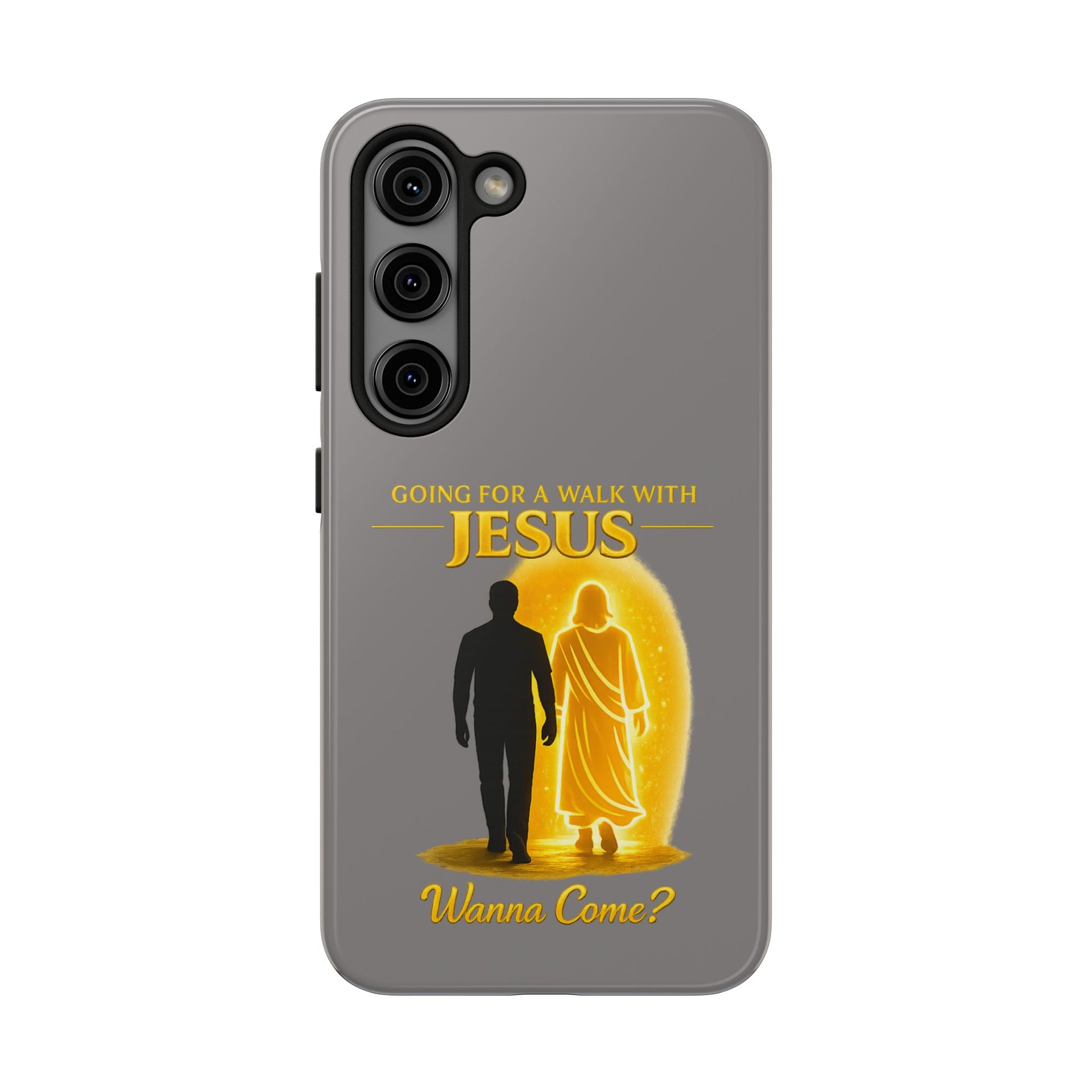 Tough Phone Case — "Going for a Walk with Jesus, Wanna Come?" Christian iPhone Case
