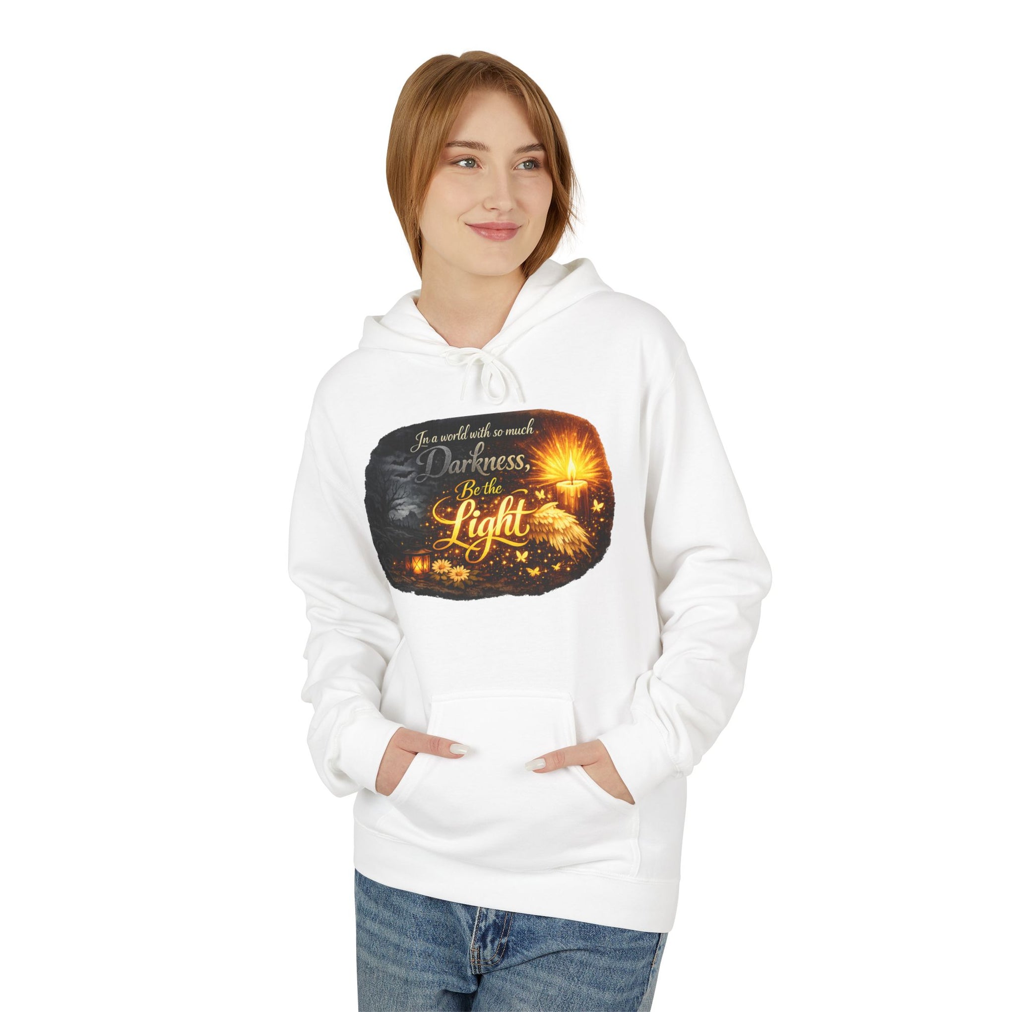 Inspirational Light Hoodie – "Darkness Can’t Overcome the Light" Spiritual Faith Sweatshirt