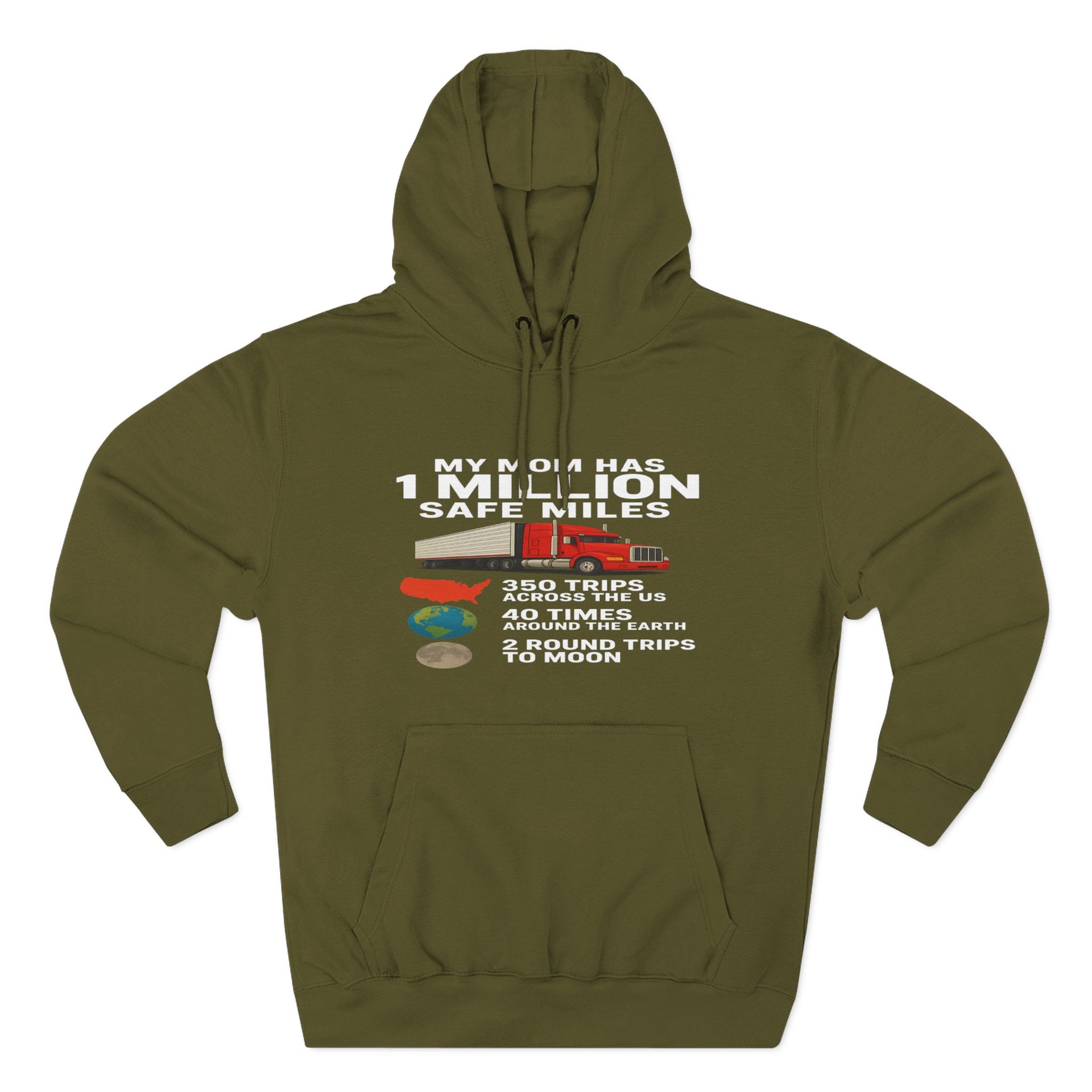 My MOM has 1 million safe miles Three-Panel Fleece Hoodie
