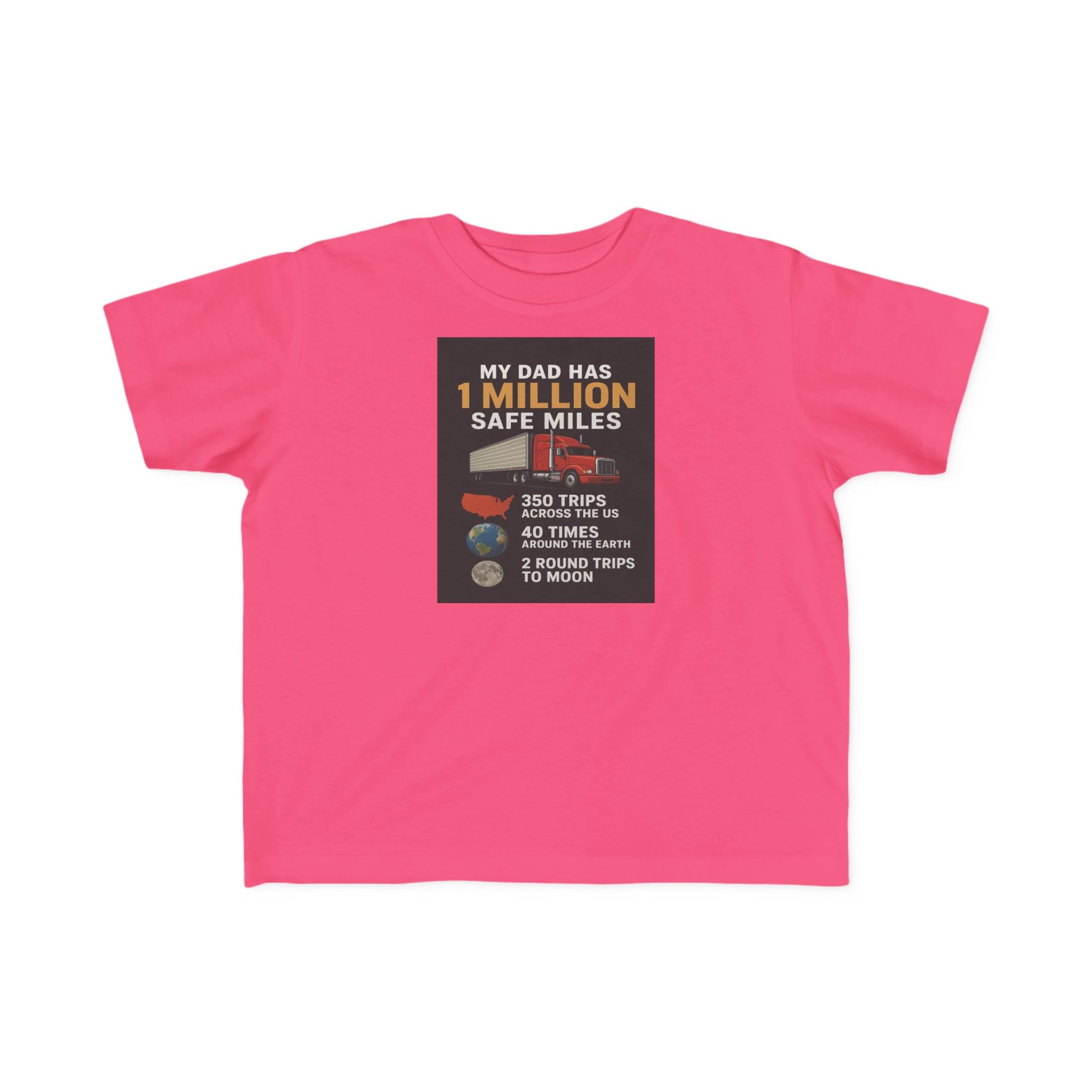 Toddler Tee – “My Dad Has 1 Million Safe Miles” Funny Kids' Aviation Shirt