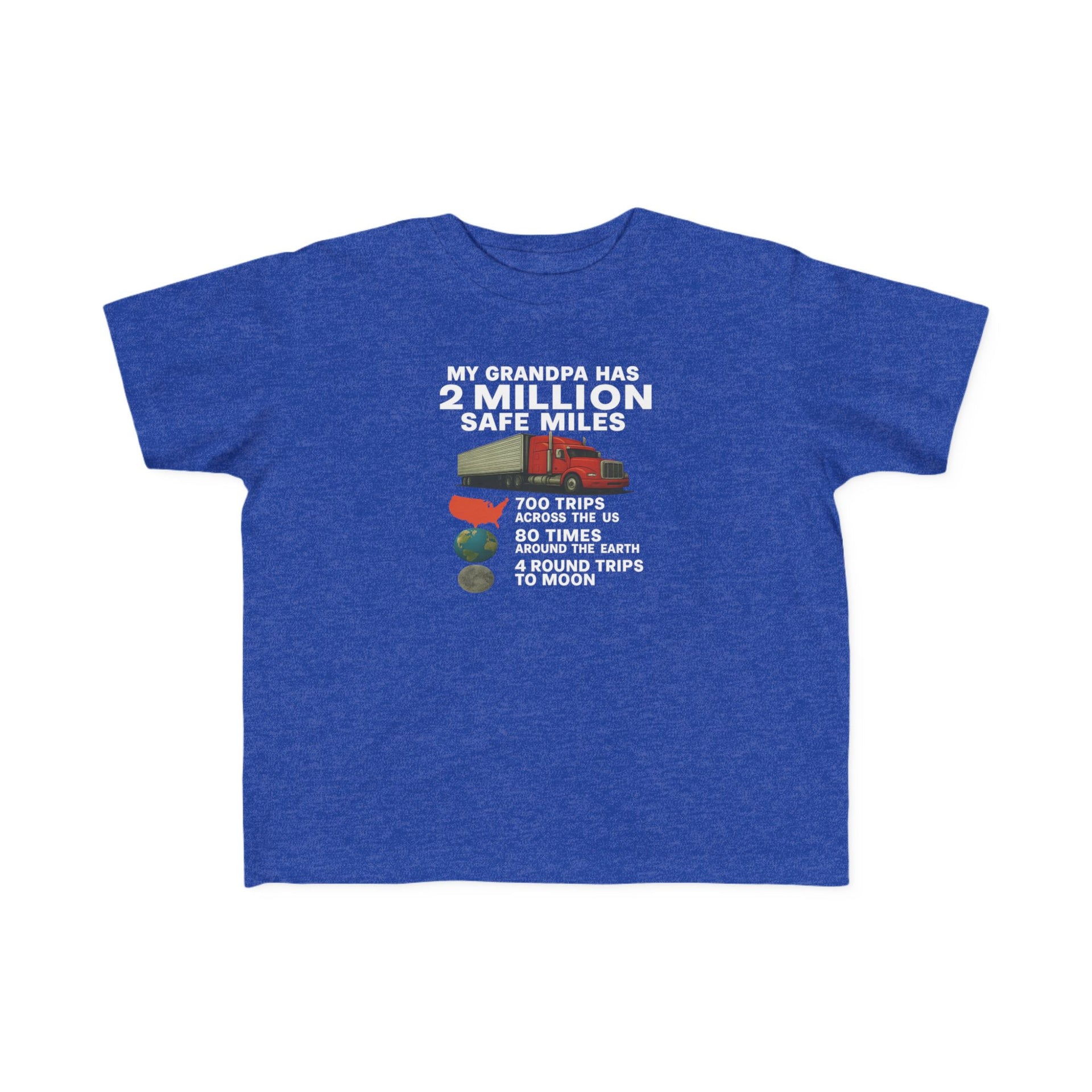 My Grampa has 2 million safe miles— Cute Red Semi Truck Design for Little Kids