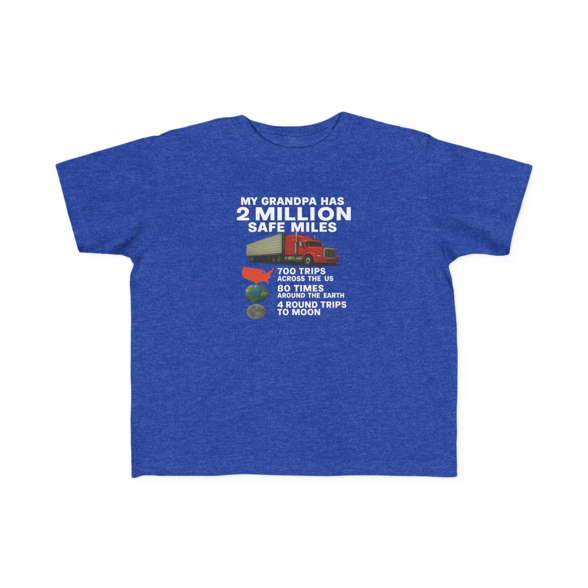 My Grampa has 2 million safe miles— Cute Red Semi Truck Design for Little Kids