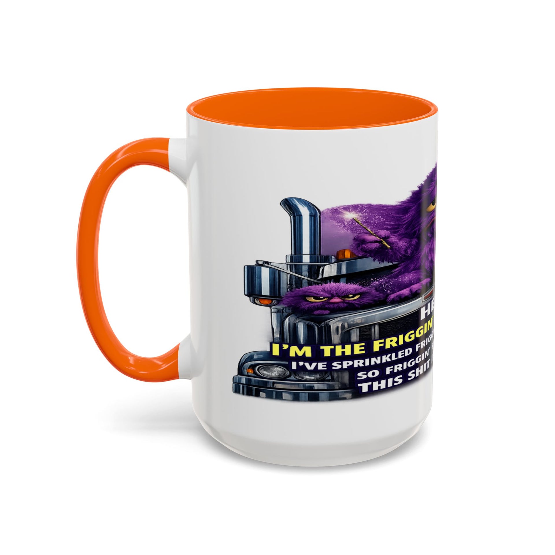 Purple Grumpy Monster Coffee Mug – Funny Truck Driver Gift (11oz & 15oz)