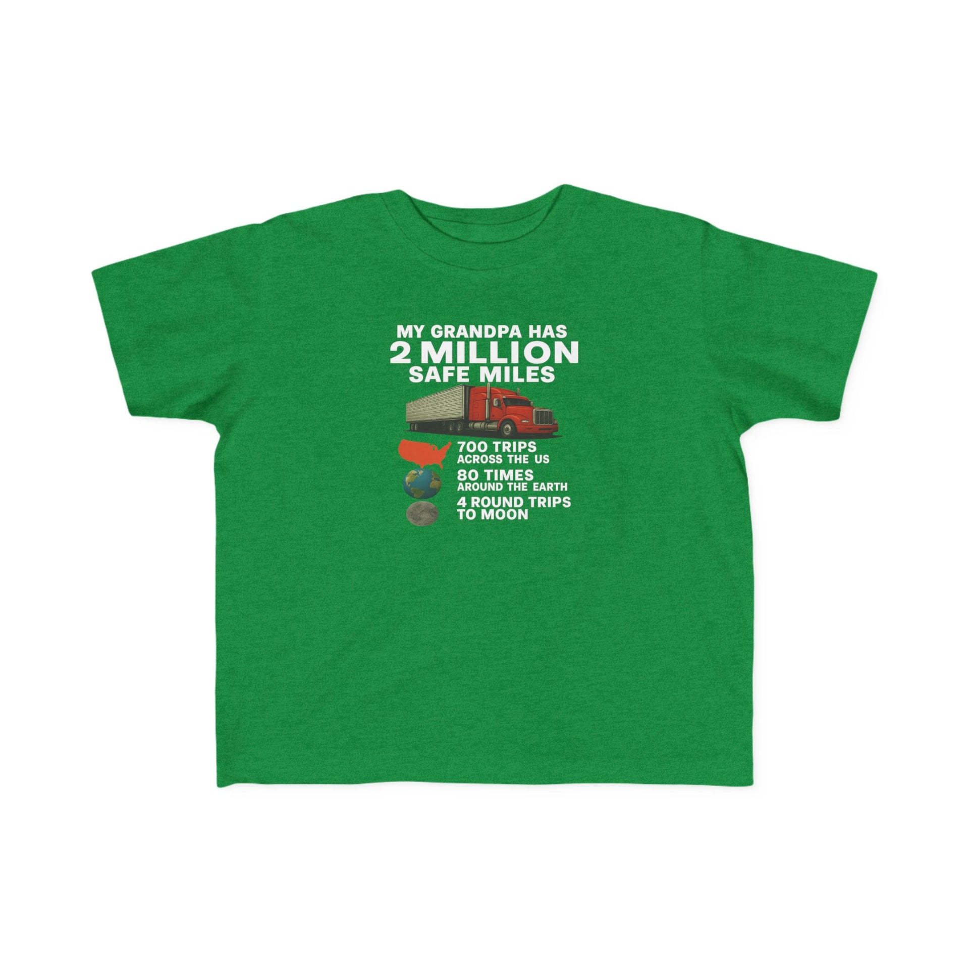 My Grampa has 2 million safe miles— Cute Red Semi Truck Design for Little Kids