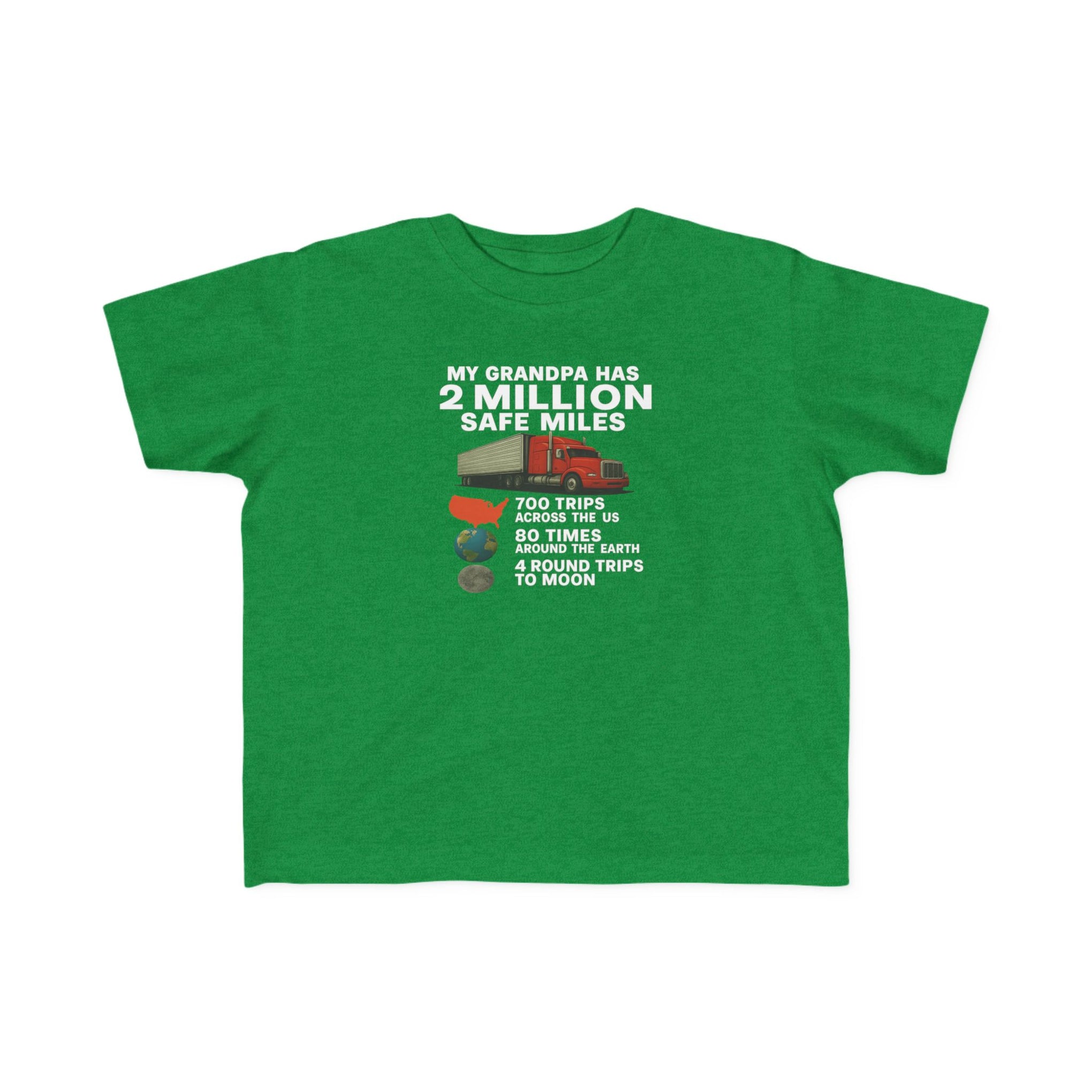 My Grampa has 2 million safe miles— Cute Red Semi Truck Design for Little Kids