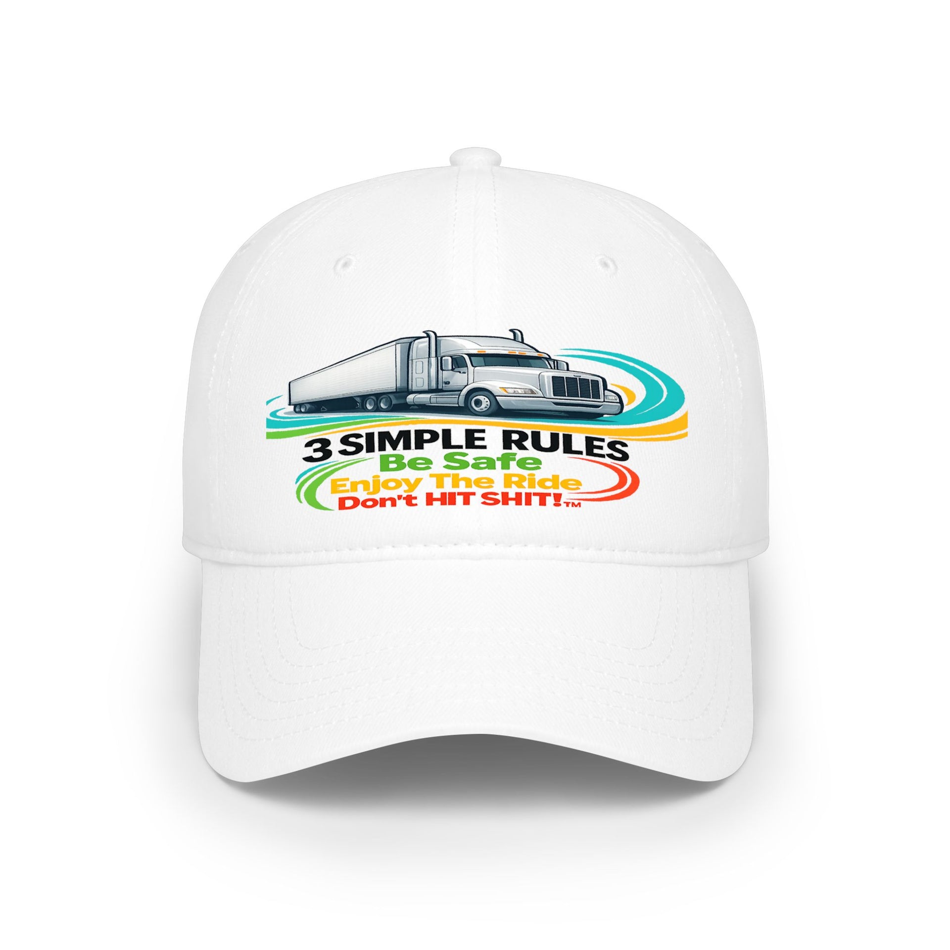 Retro RV Hat — "3 Simple Rules: Be Safe, Enjoy The Ride, Don't Hit Shit!" ***" Baseball Cap