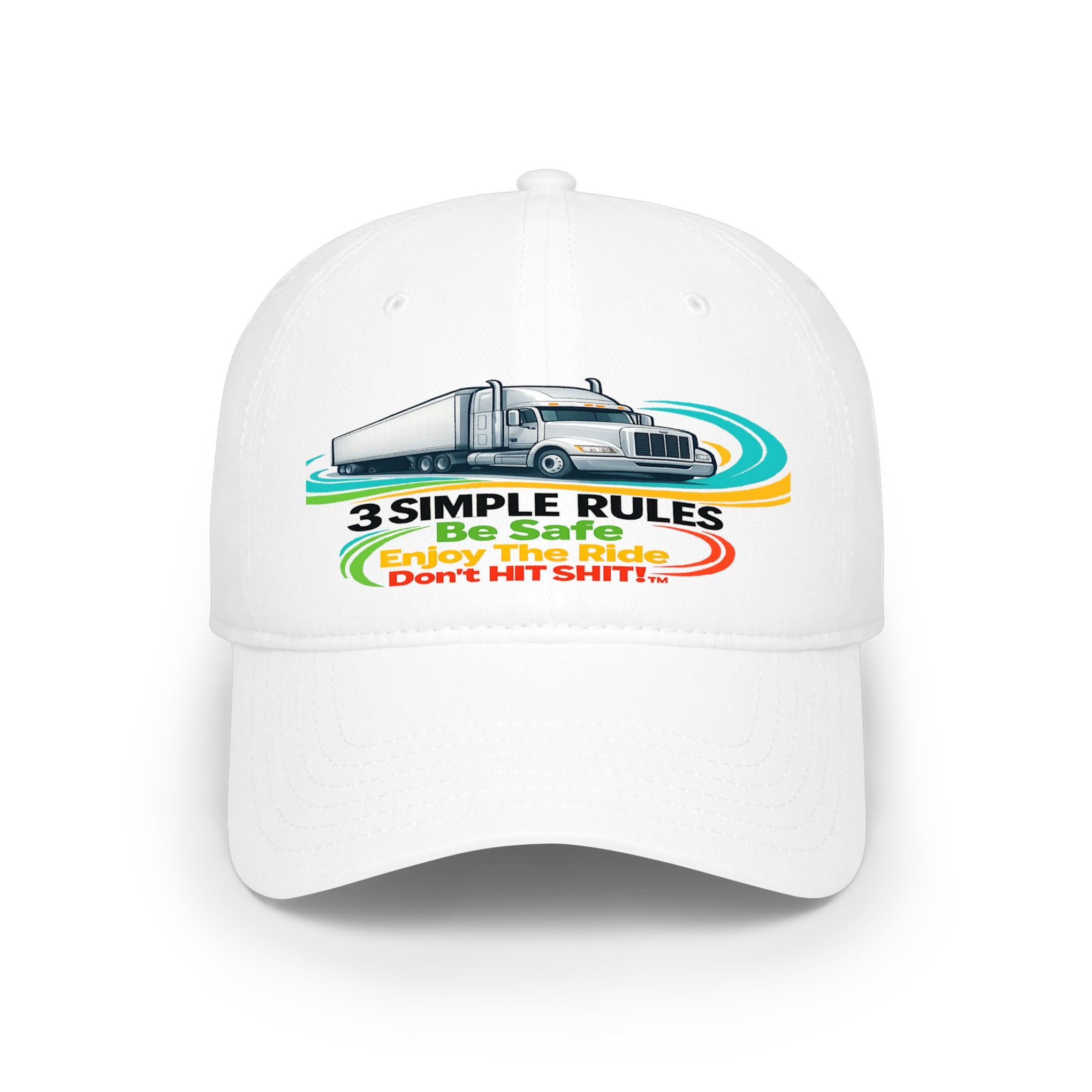 Retro RV Hat — "3 Simple Rules: Be Safe, Enjoy The Ride, Don't Hit Shit!" ***" Baseball Cap