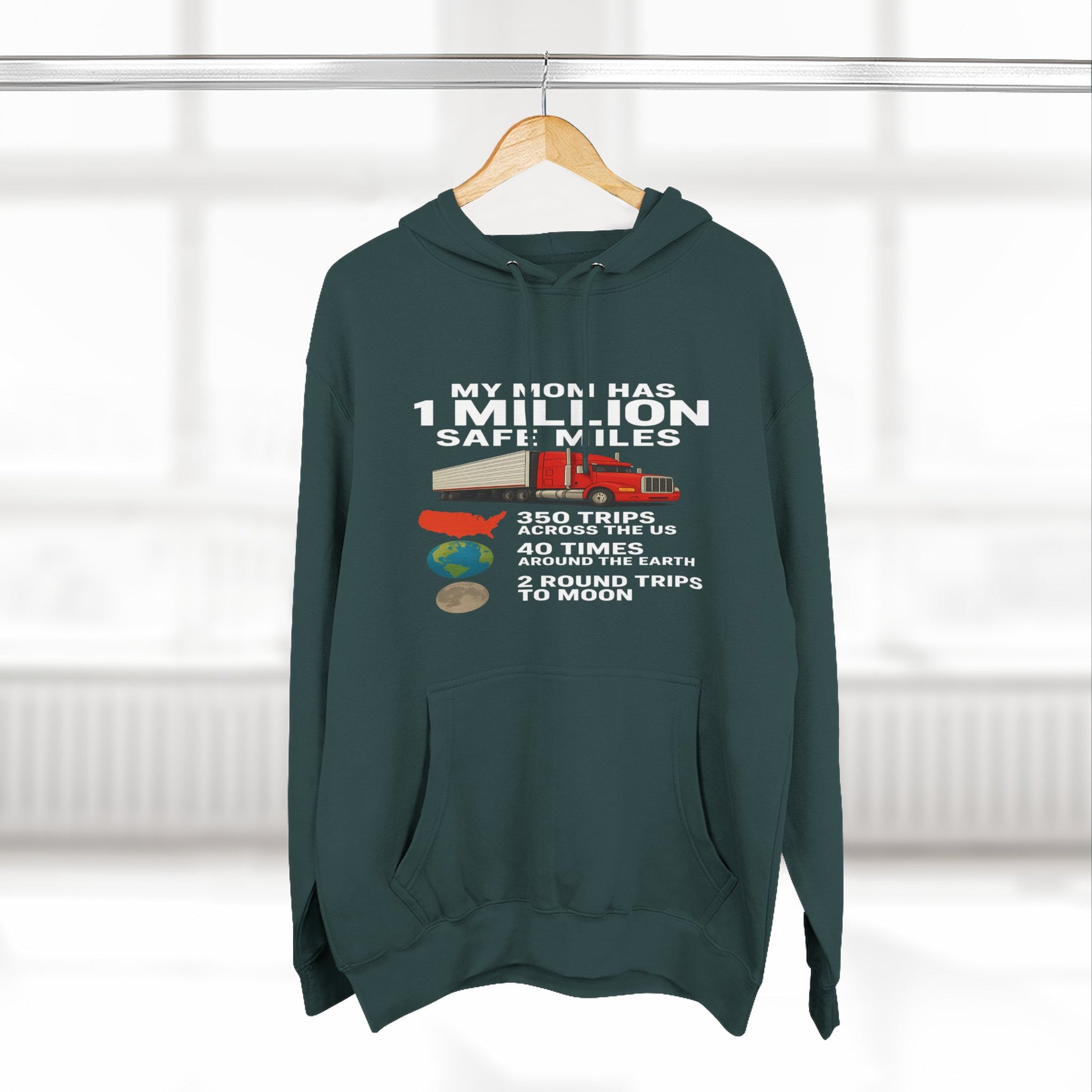 My MOM has 1 million safe miles Three-Panel Fleece Hoodie