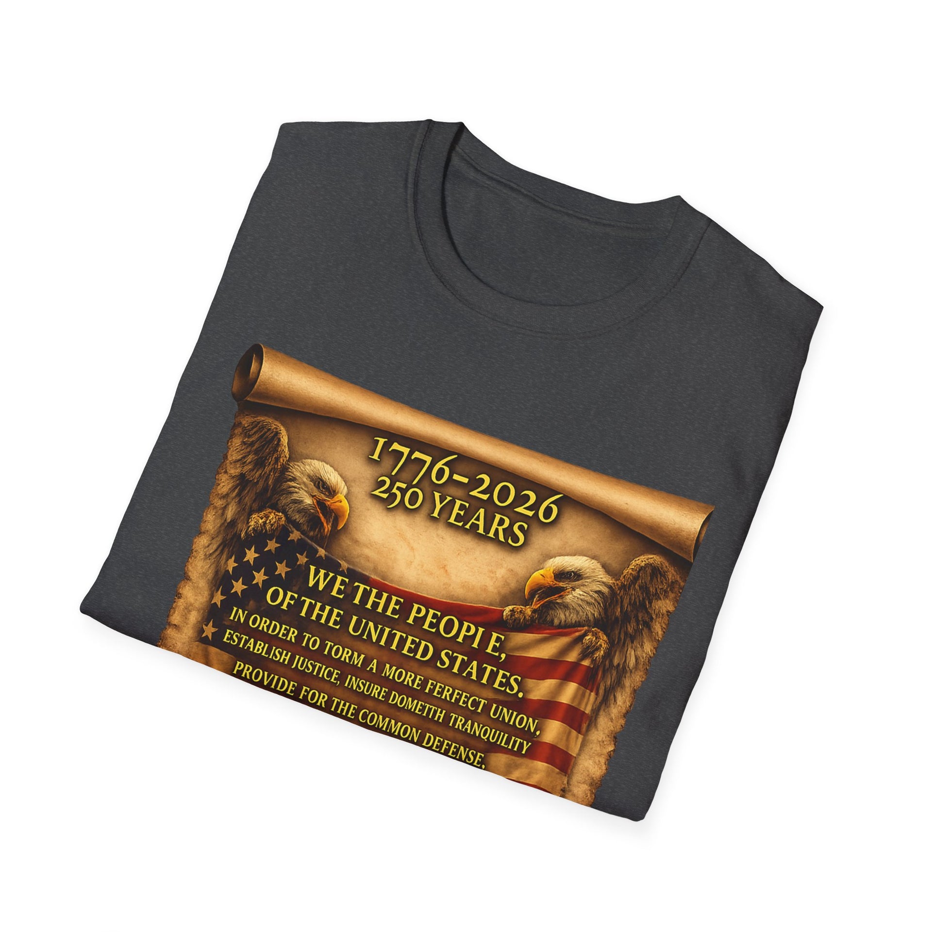 We the People T‑Shirt – 250 Years (1776–2026) American Flag & We The People Design