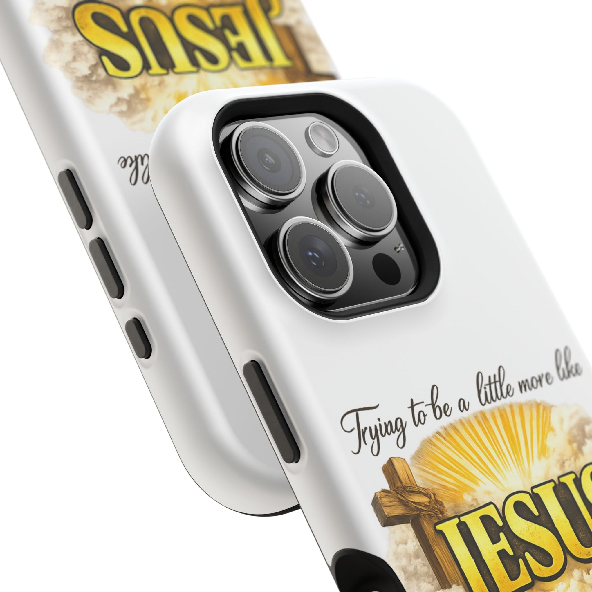Christian Quote Magnetic Phone Case — "Trying to be a Little More Jesus and a Little Less Like Me"