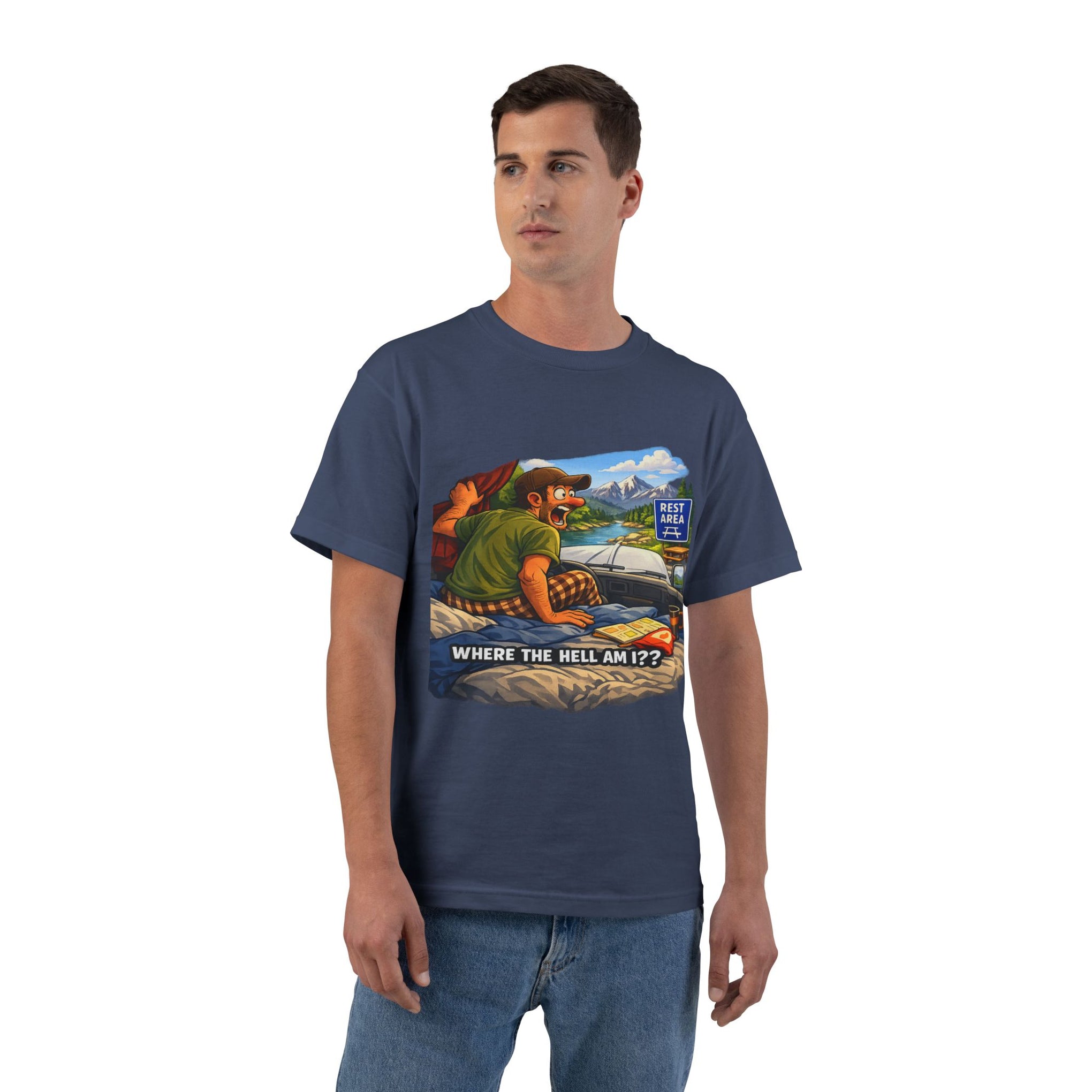 Big an Tall Graphic T-Shirt — "Where the Hell Am I??" Adventure Tee