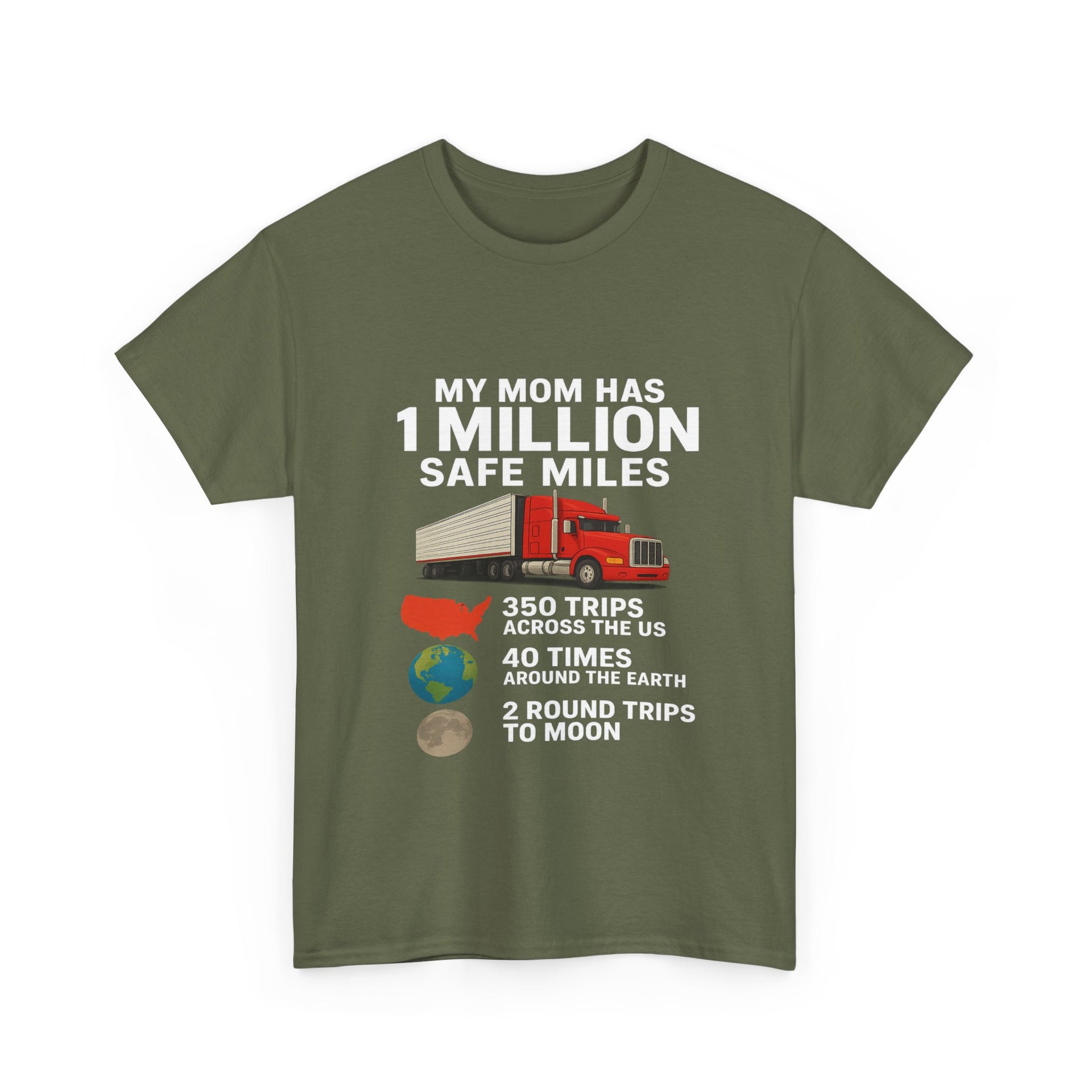My Mom has 1 million safe miles Unisex Heavy Cotton Tee