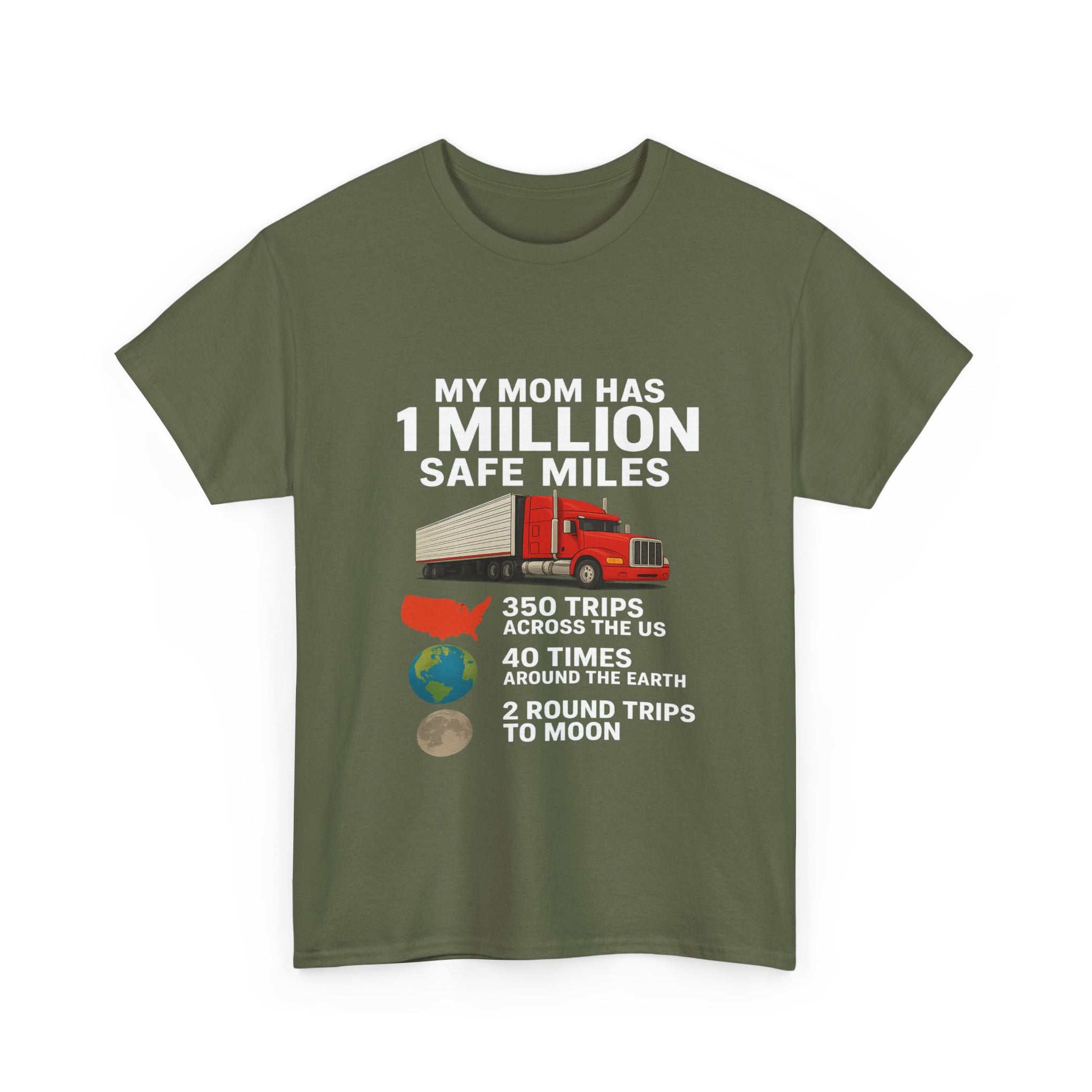 My Mom has 1 million safe miles Unisex Heavy Cotton Tee