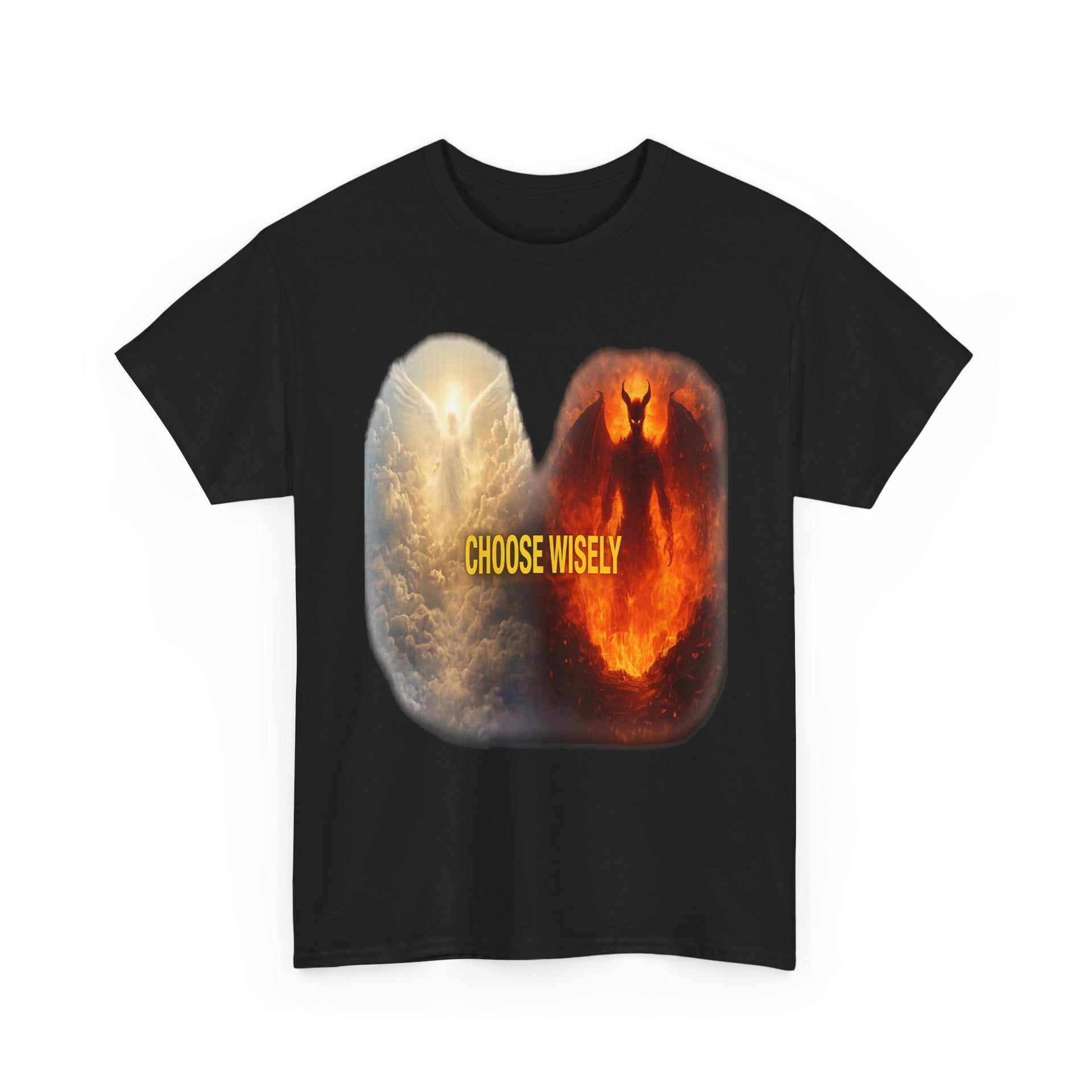 Choose Wisely Tee — Angel vs Demon Graphic T-Shirt