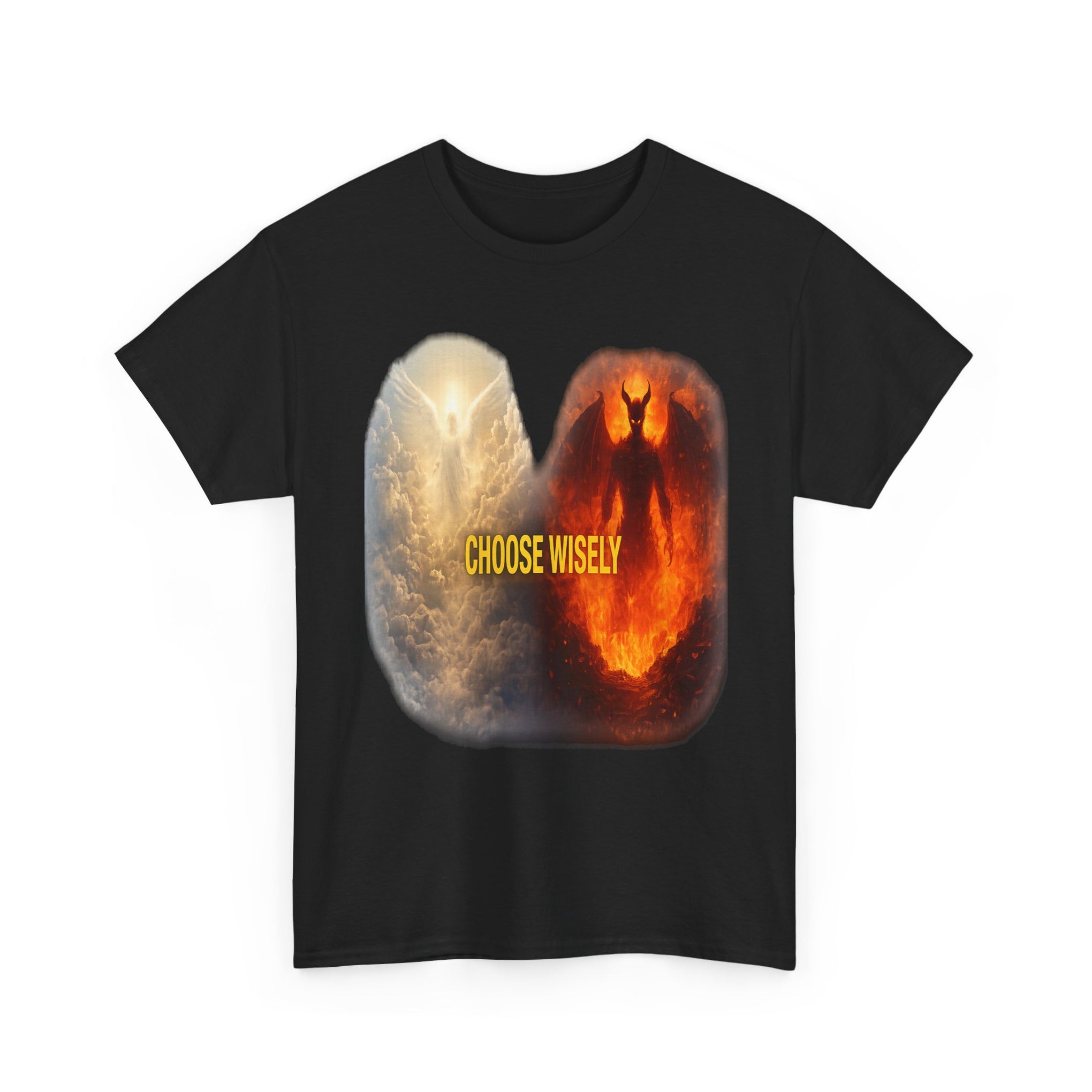 Choose Wisely Tee — Angel vs Demon Graphic T-Shirt