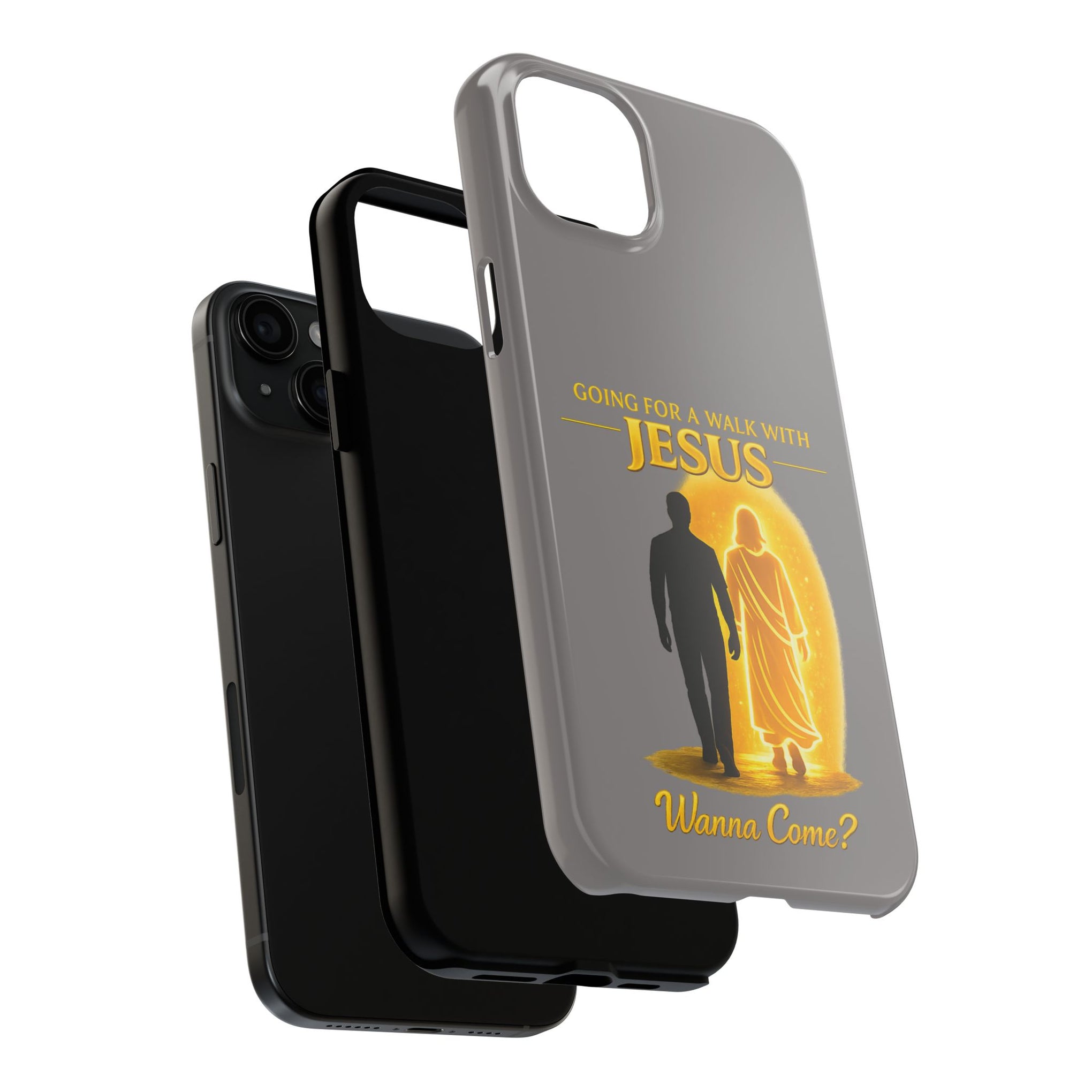 Tough Phone Case — "Going for a Walk with Jesus, Wanna Come?" Christian iPhone Case
