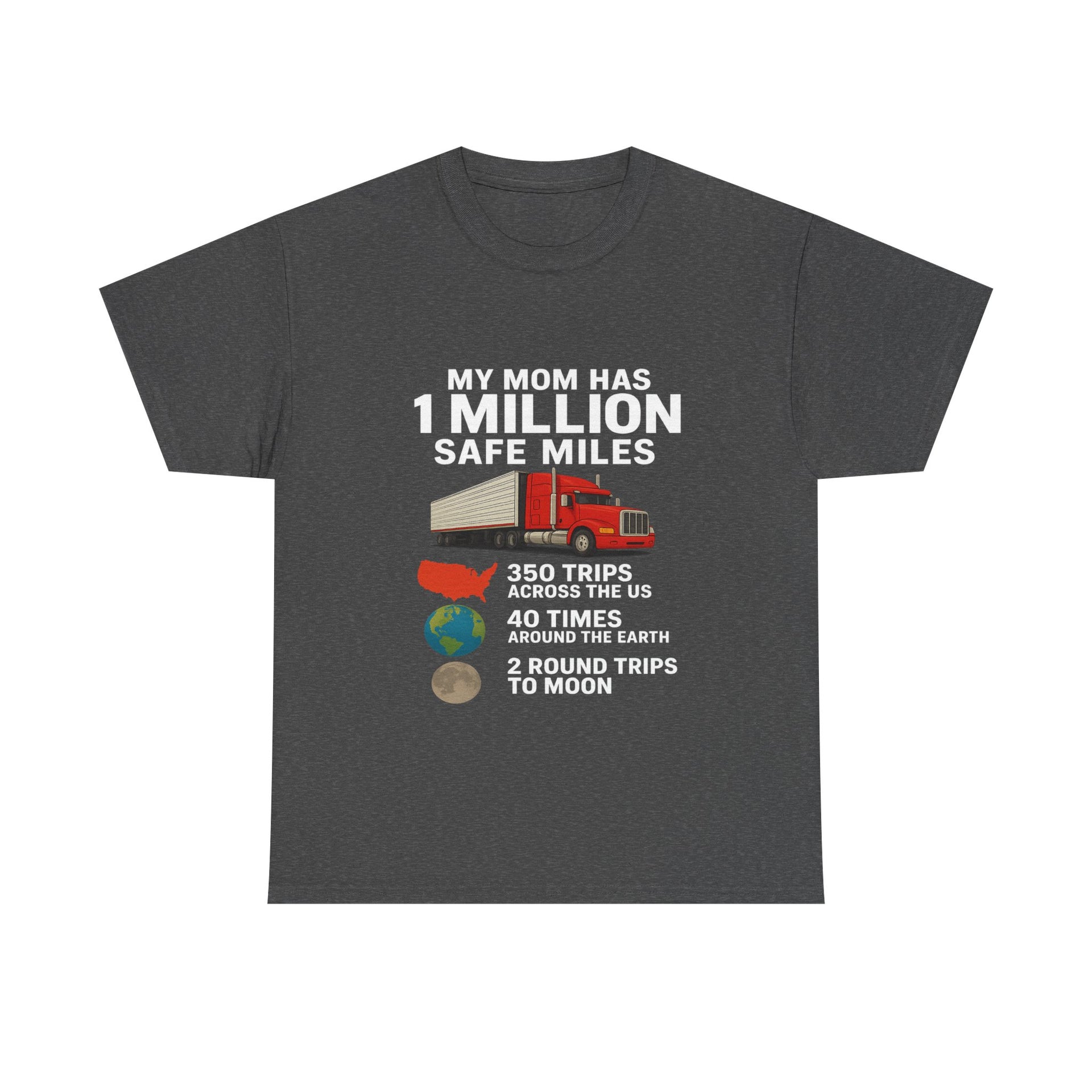 My Mom has 1 million safe miles Unisex Heavy Cotton Tee